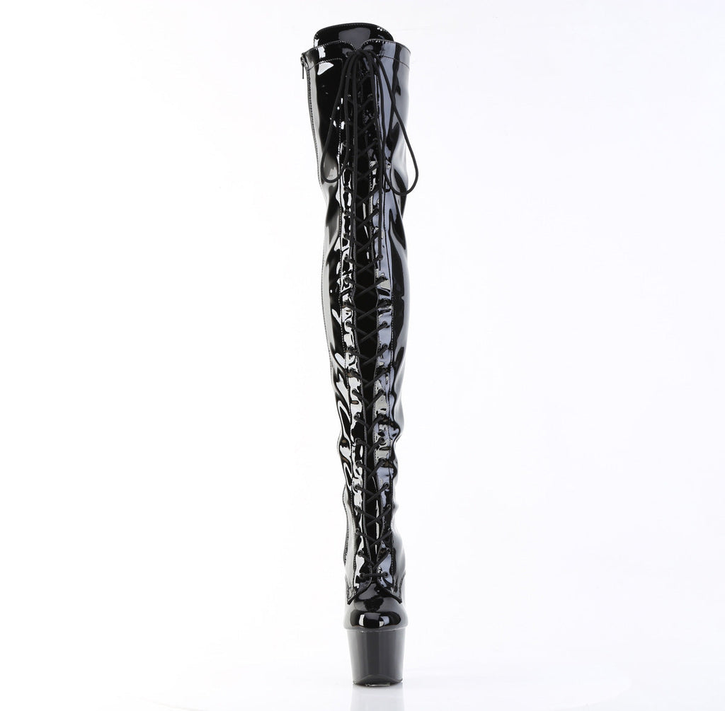 Pleaser Womens Boots ADORE-3023 Blk Str Pat/Blk