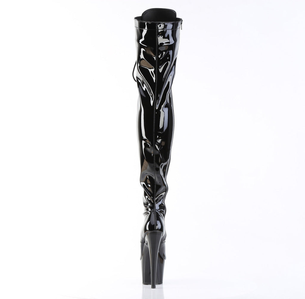 Pleaser Womens Boots ADORE-3023 Blk Str Pat/Blk