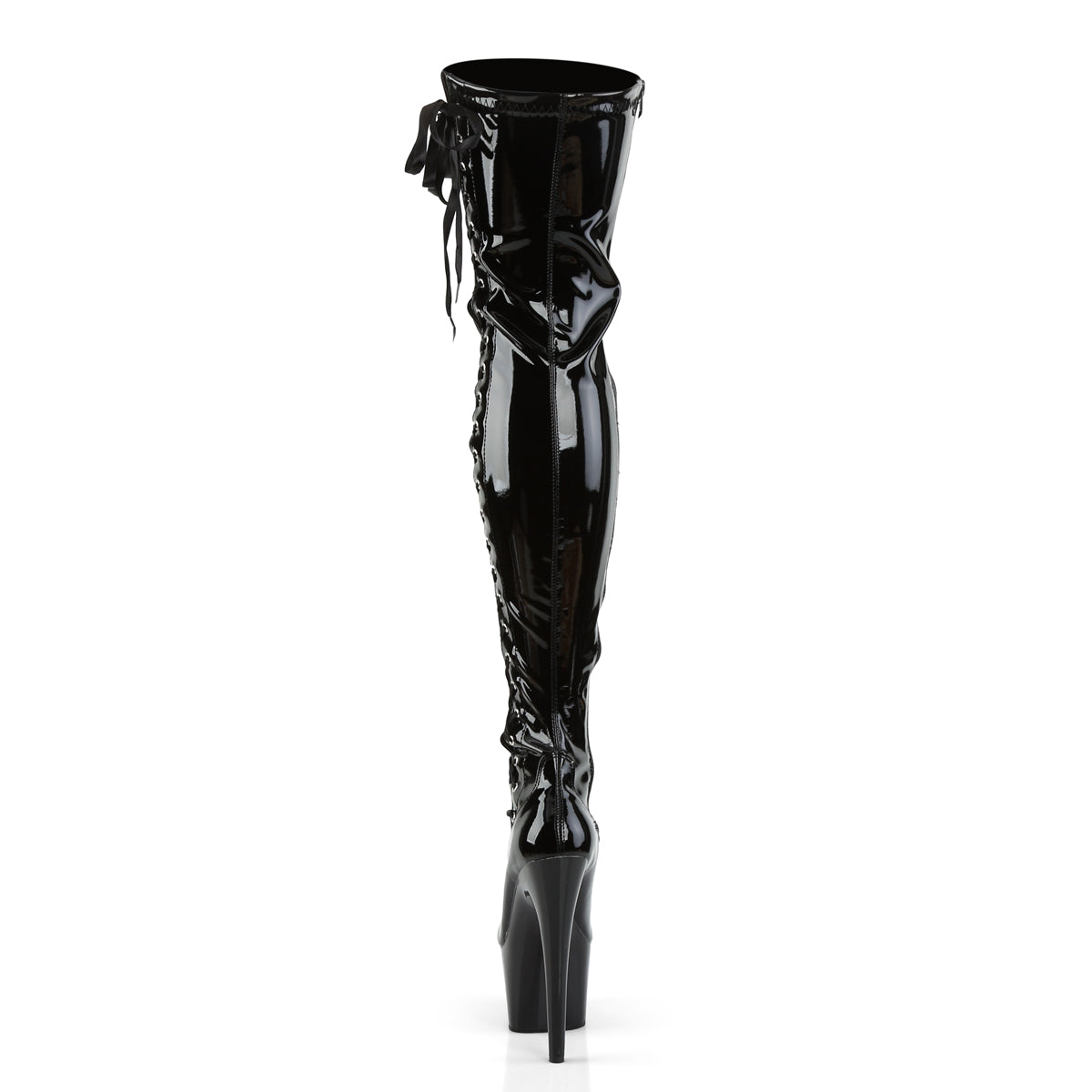 Pleaser Women's Platform Shoes ADORE-3050 Blk Str Pat/Blk