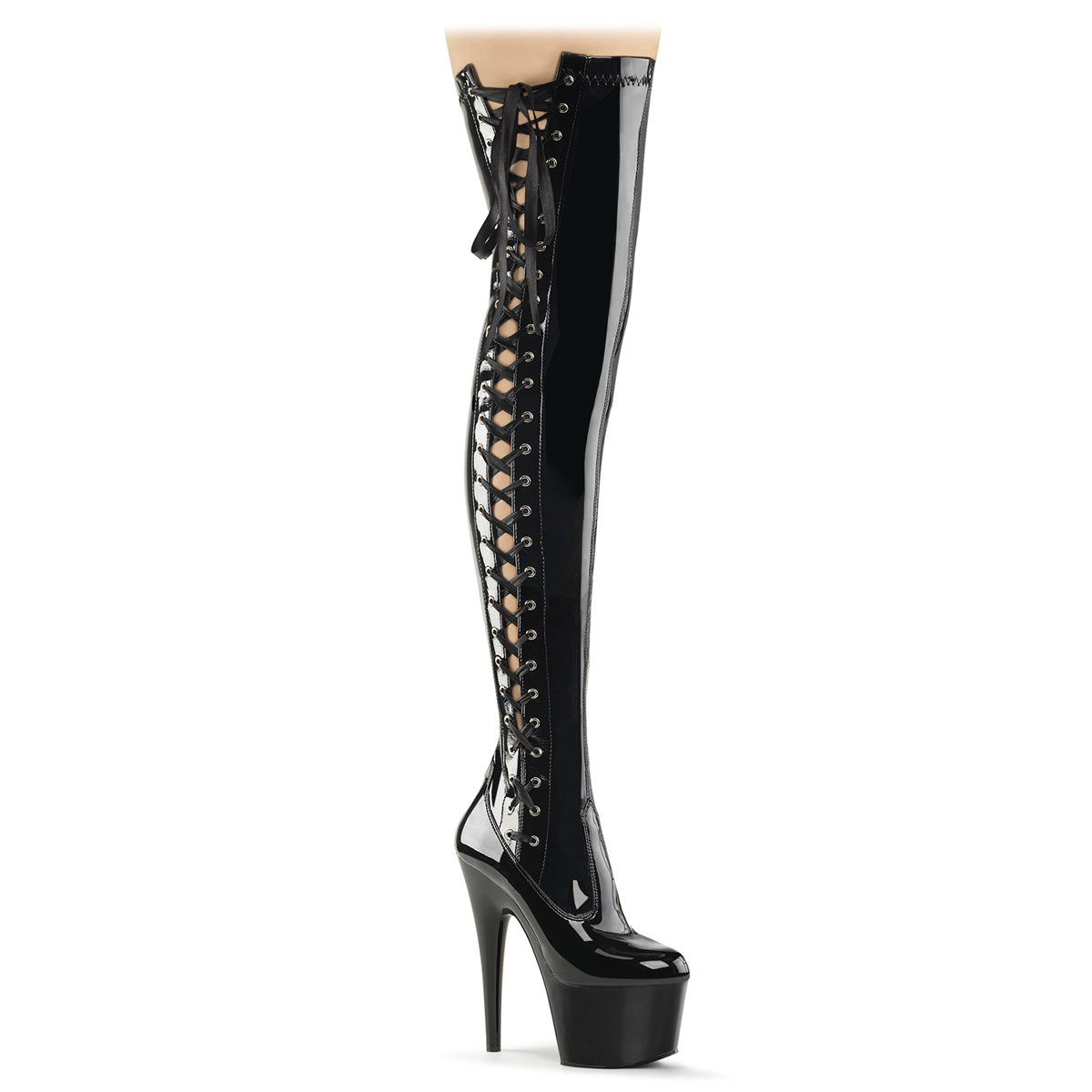 Pleaser Womens Boots ADORE-3050 Blk Str Pat/Blk