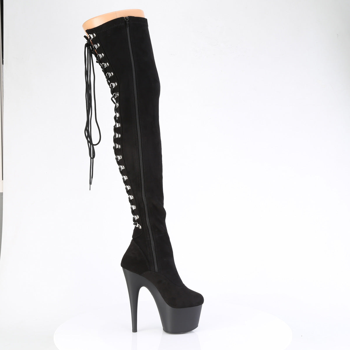 Pleaser   ADORE-3063 Blk Str Microfiber/Blk Matte