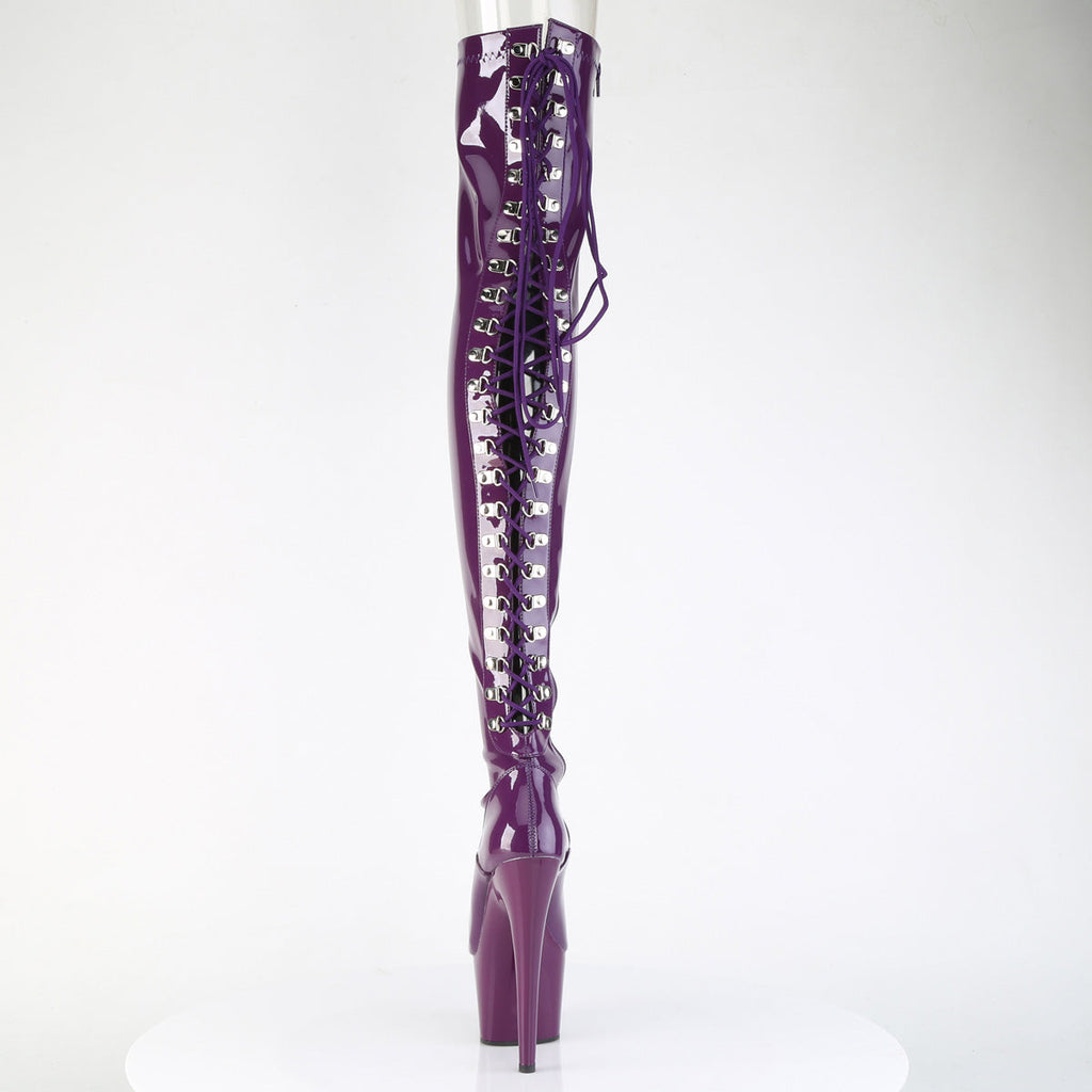 Pleaser Women's Platform Shoes ADORE-3063 Purple Str. Pat/Purple