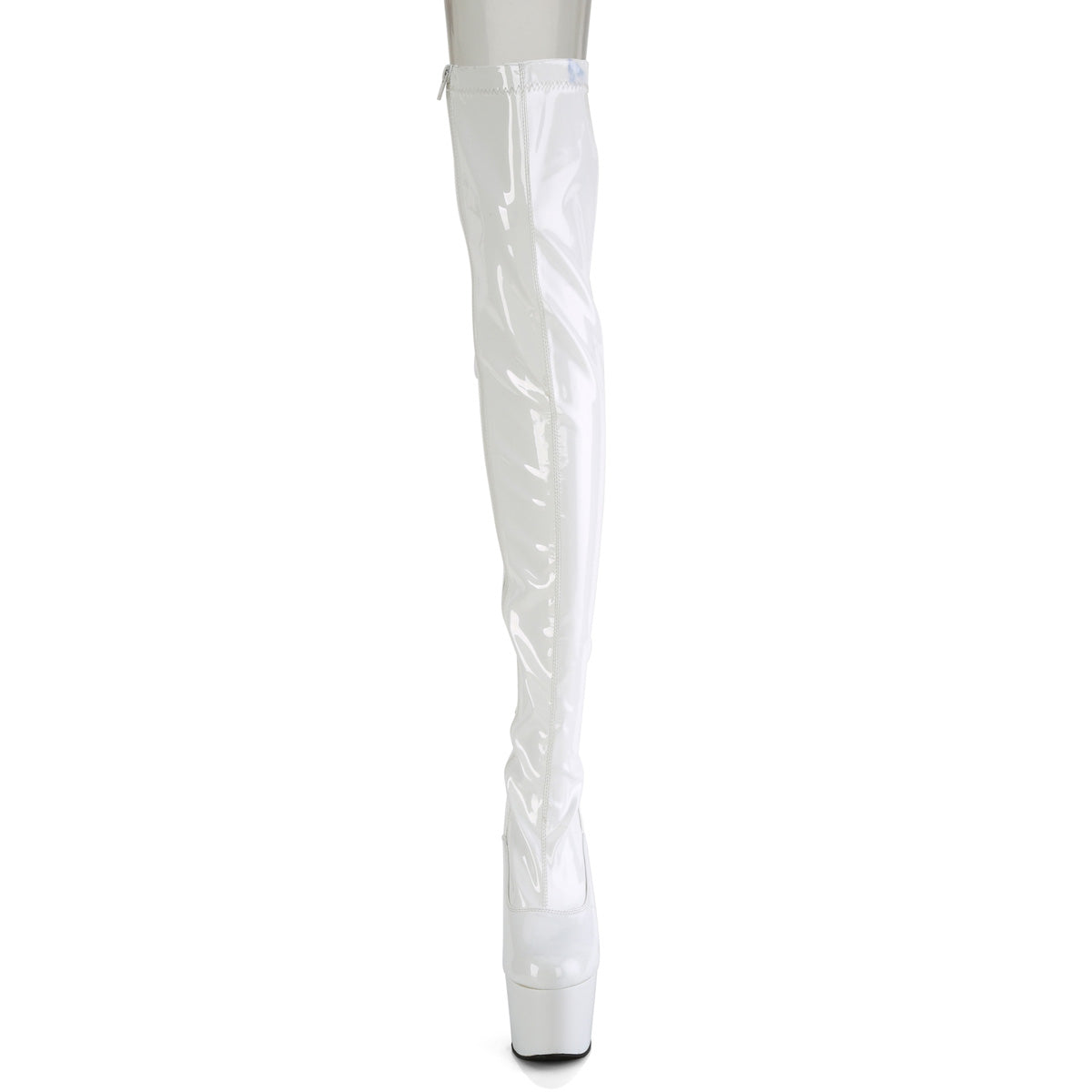 Pleaser Women's Platform Shoes ADORE-3063 Wht Str Pat/Wht