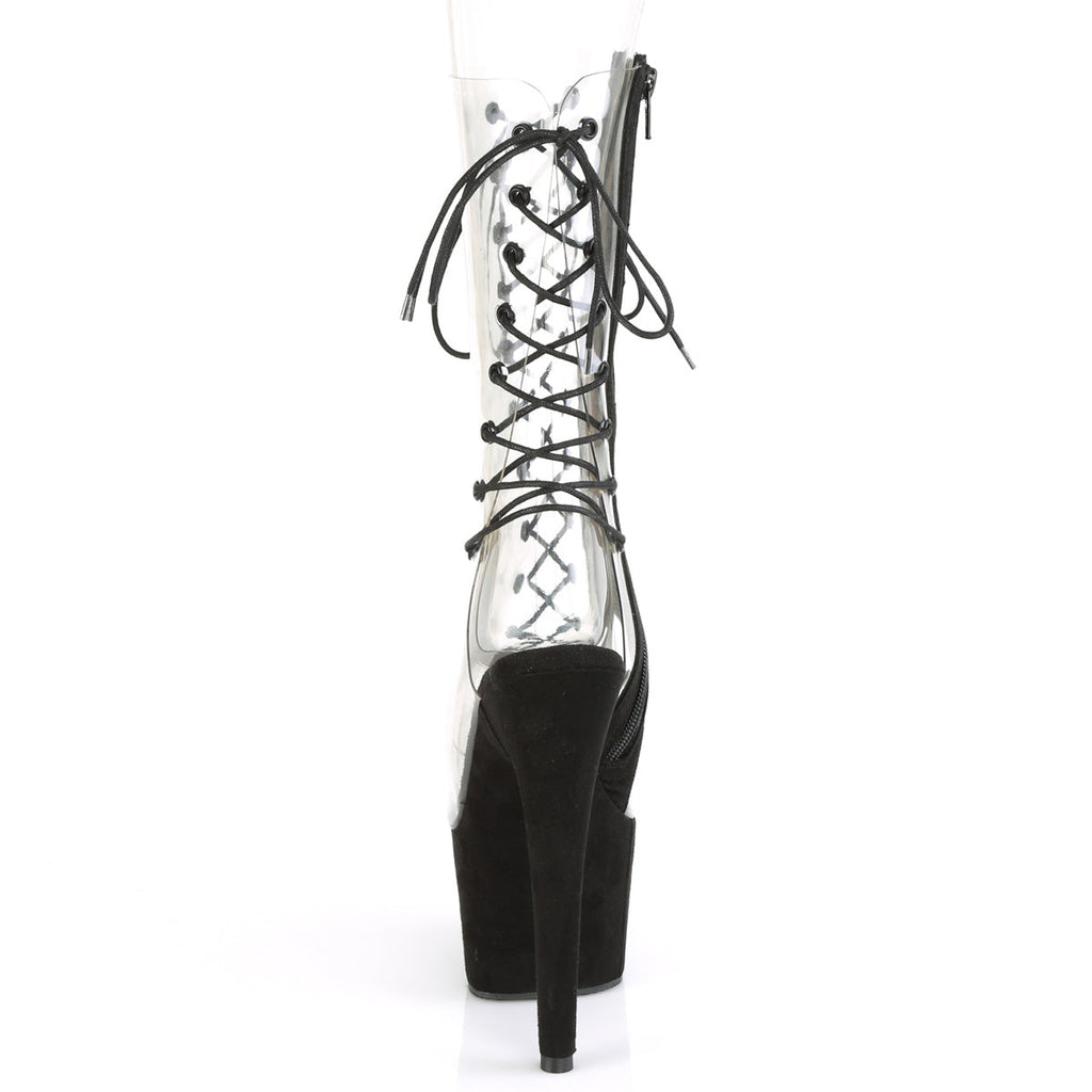 Pleaser Womens Ankle Boots ADORE-700-60FS Clr/Blk Faux Suede