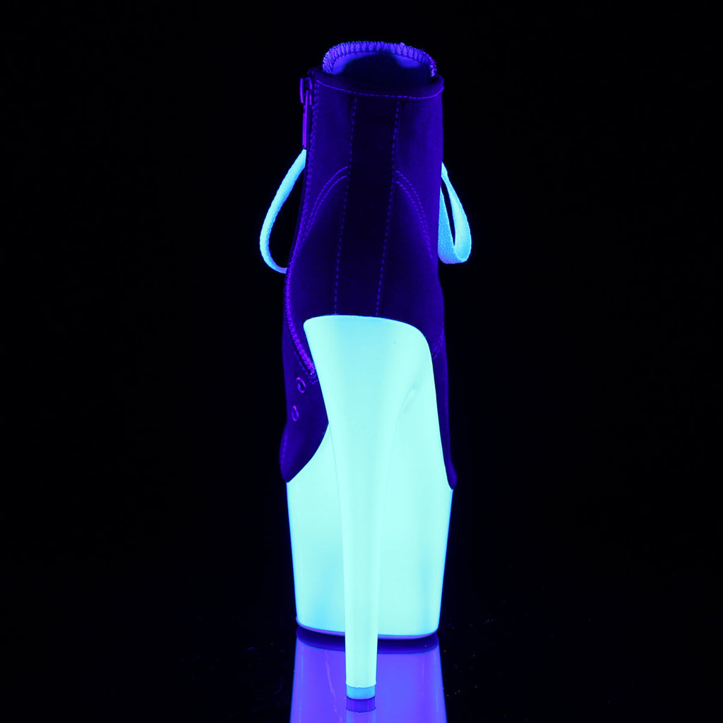 Pleaser Womens Ankle Boots ADORE-700SK-02 Red Canvas/Neon White