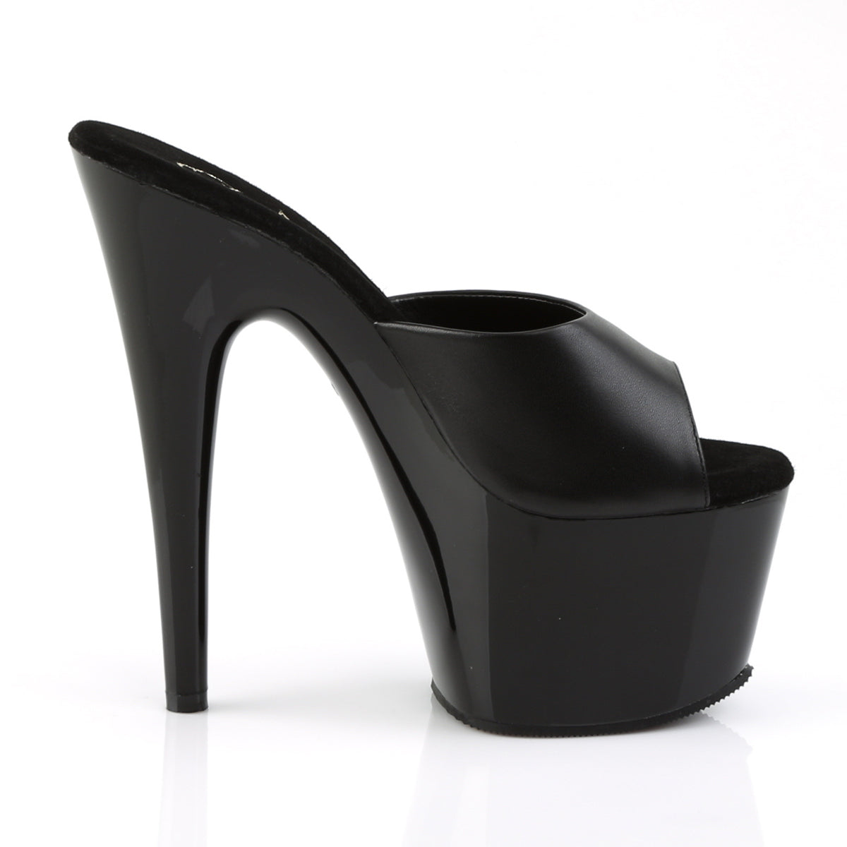 Pleaser Womens Sandals ADORE-701 Blk Leather/ Blk
