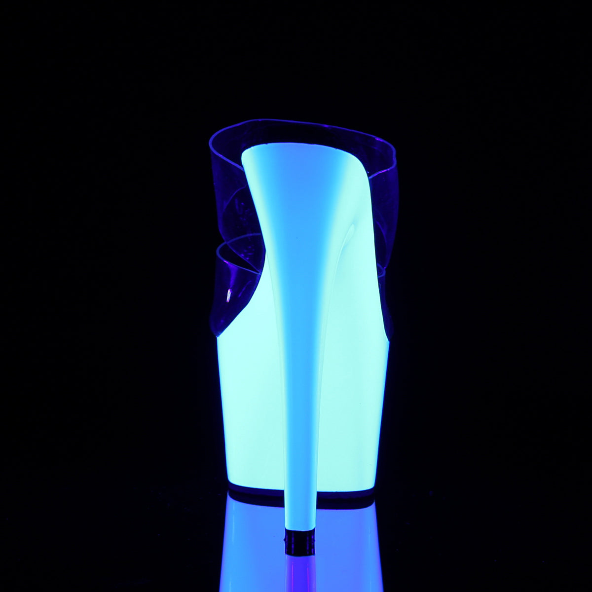 Pleaser Womens Sandals ADORE-702UV Clr/Neon Wht