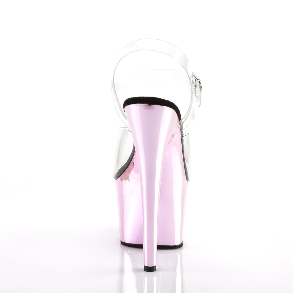 Pleaser Womens Sandals ADORE-708 Clr/B. Pink Chrome