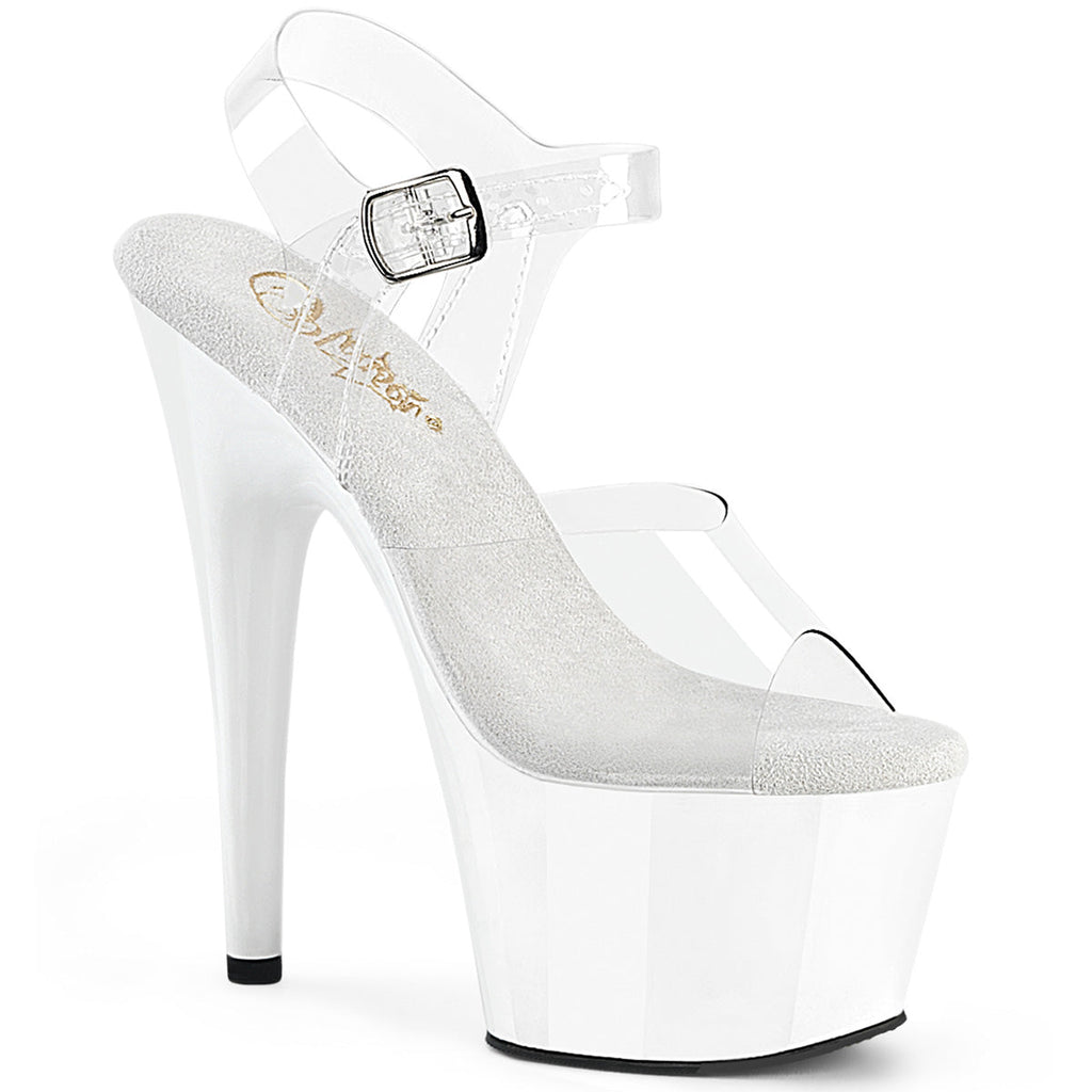 Pleaser Women's Platform Shoes ADORE-708 Clr/Wht
