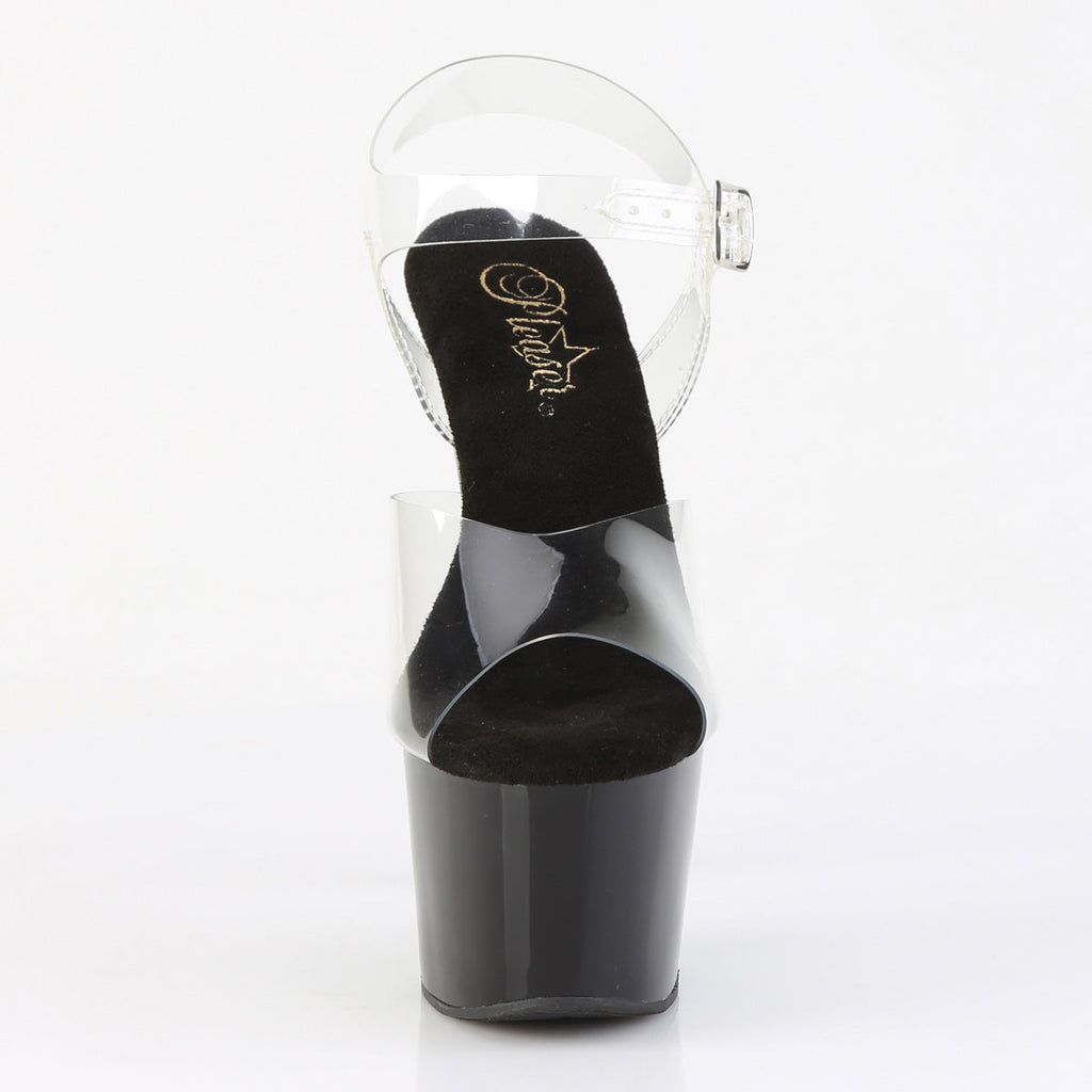 Pleaser Women's Platform Shoes ADORE-708CRS-2 Clr/Blk-Slv RS