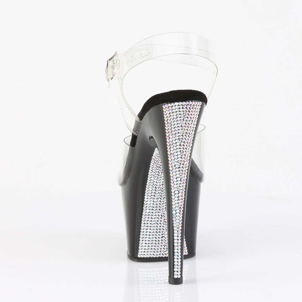 Pleaser Women's Platform Shoes ADORE-708CRS-2 Clr/Blk-Slv RS