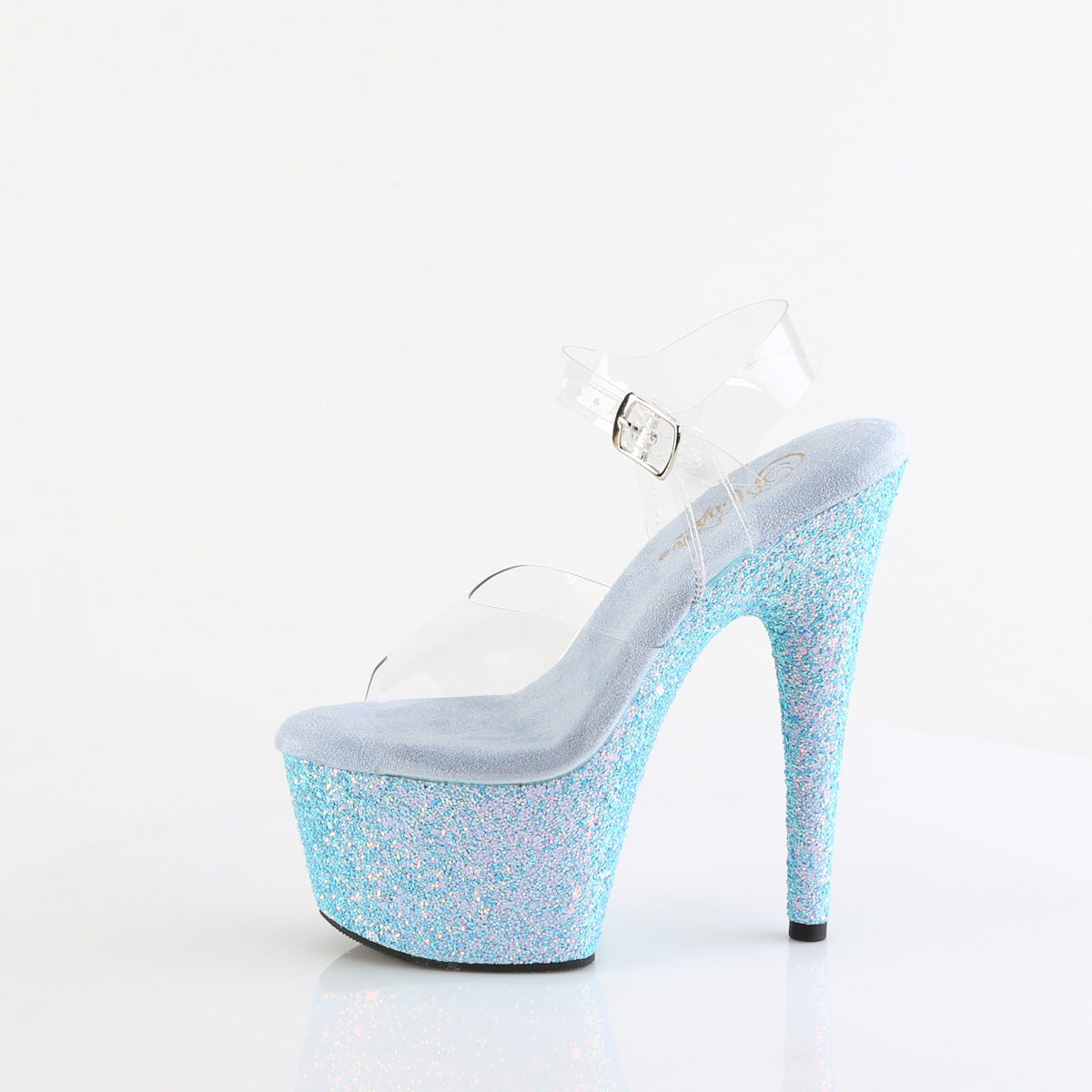 Pleaser   ADORE-708LG Clr/B. Blue Glitter