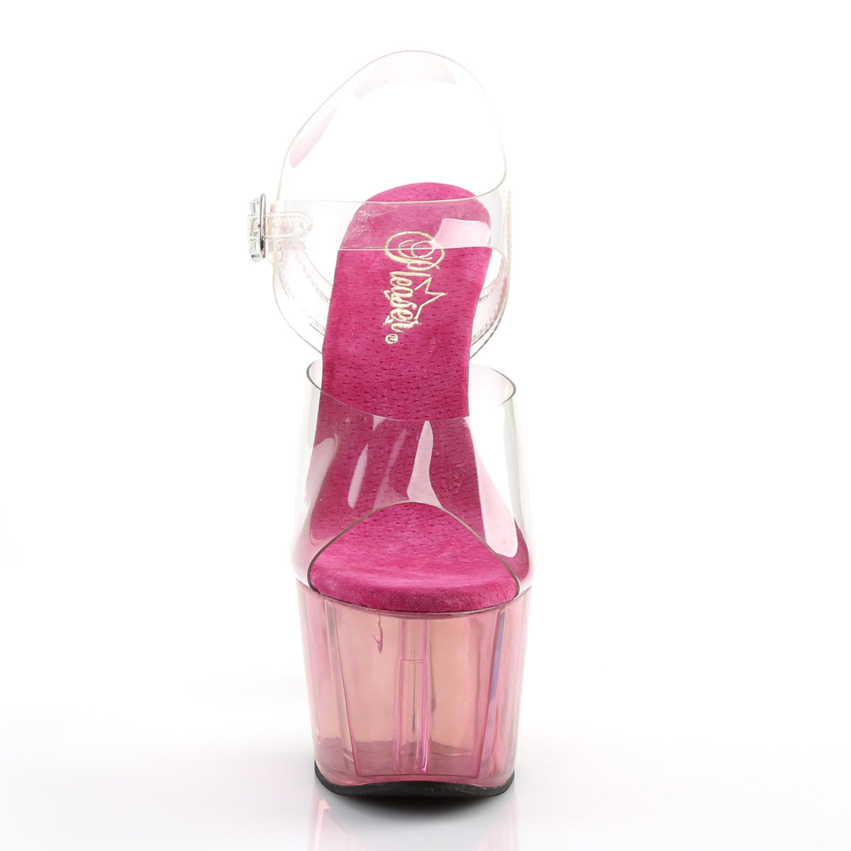 Pleaser Womens Sandals ADORE-708MCT Clr/Pink Tinted