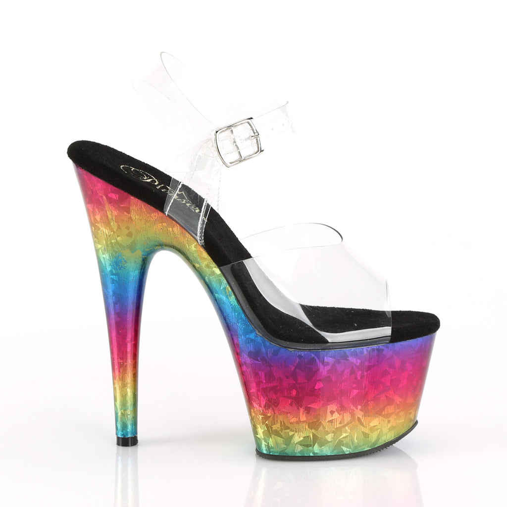 Pleaser   ADORE-708MRB Clr/Metallic Rainbow