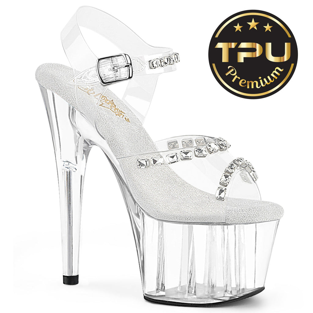 Pleaser Women's Platform Shoes ADORE-708PREM-STN Clr TPU/Clr