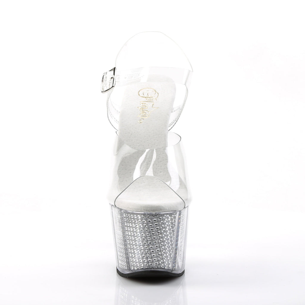 Pleaser Womens Sandals ADORE-708SRS Clr/Slv SRS