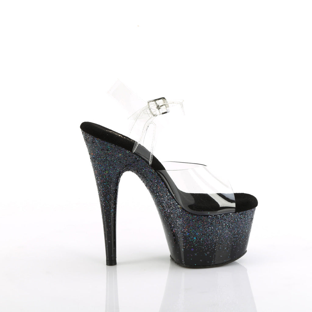 Pleaser   ADORE-708SS Clr/Blk Multi Glitter
