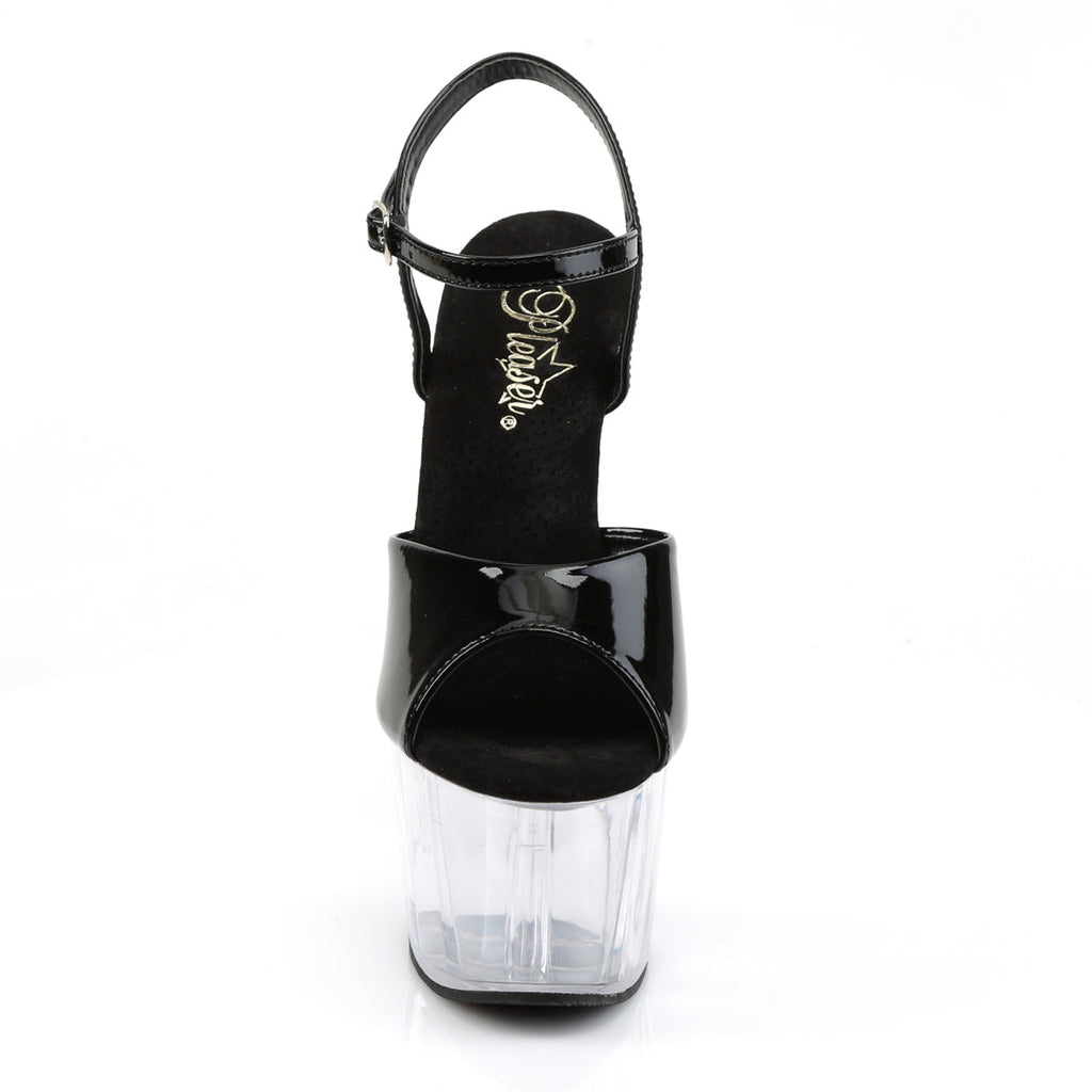 Pleaser Womens Sandals ADORE-709 Blk Pat/ Clr