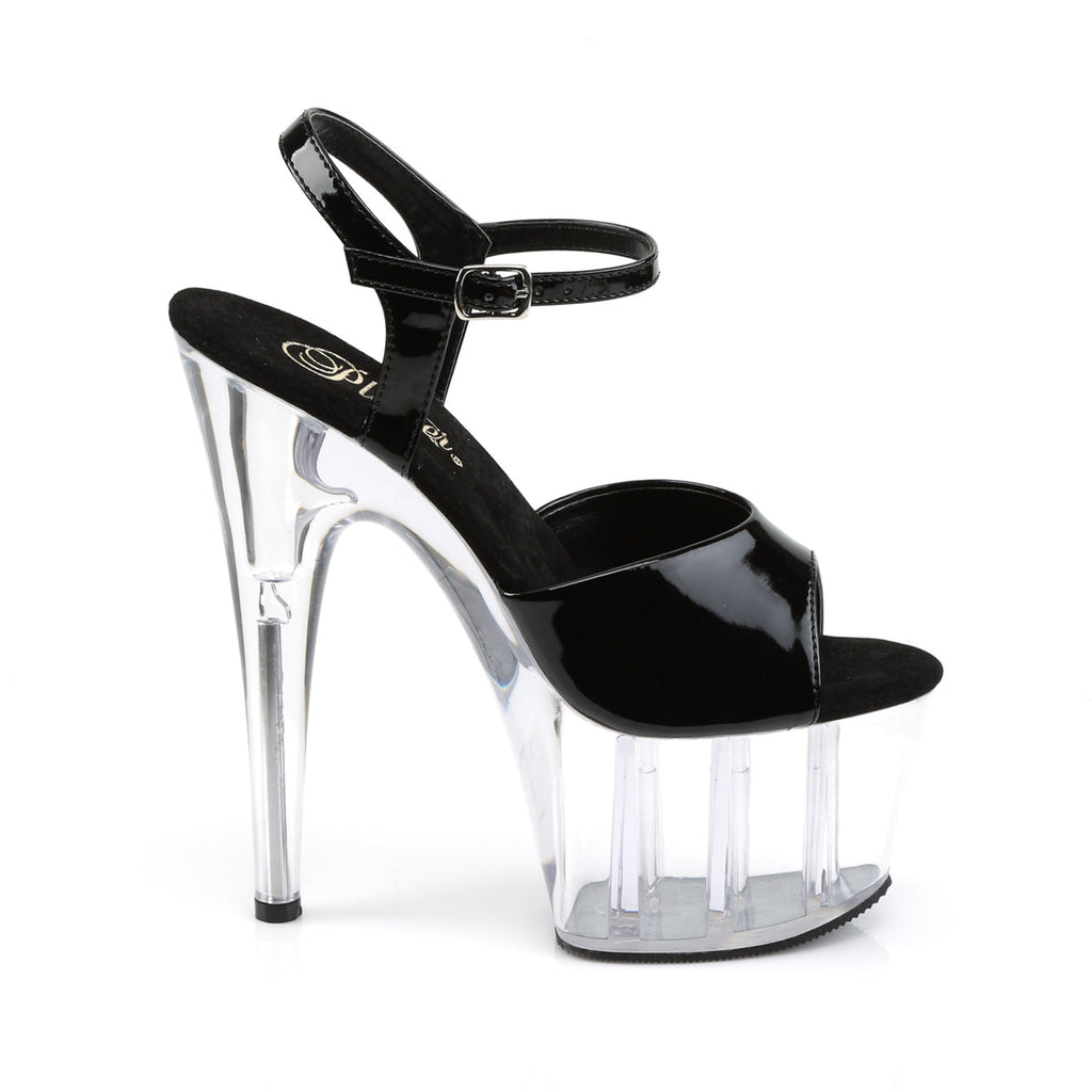 Pleaser Womens Sandals ADORE-709 Blk Pat/ Clr