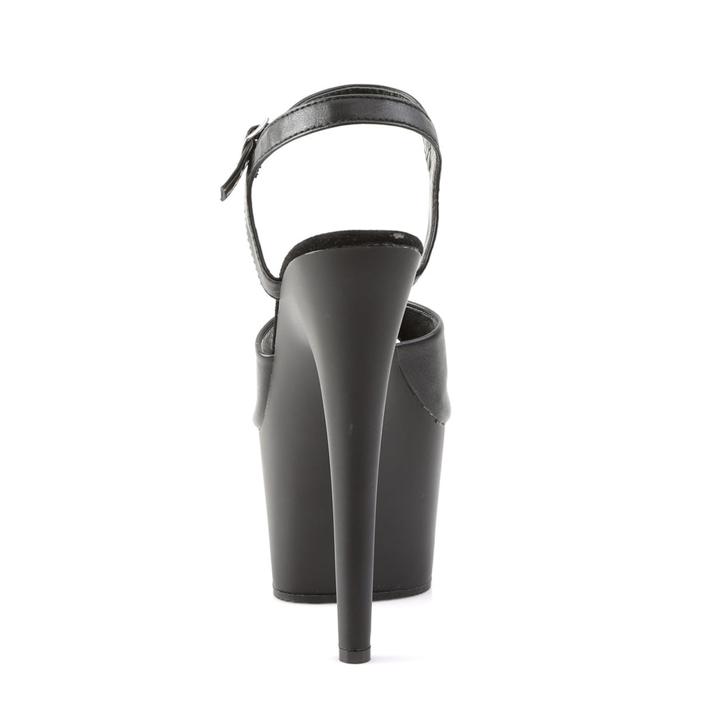 Pleaser Womens Sandals ADORE-709 Blk Faux Leather/Blk Matte