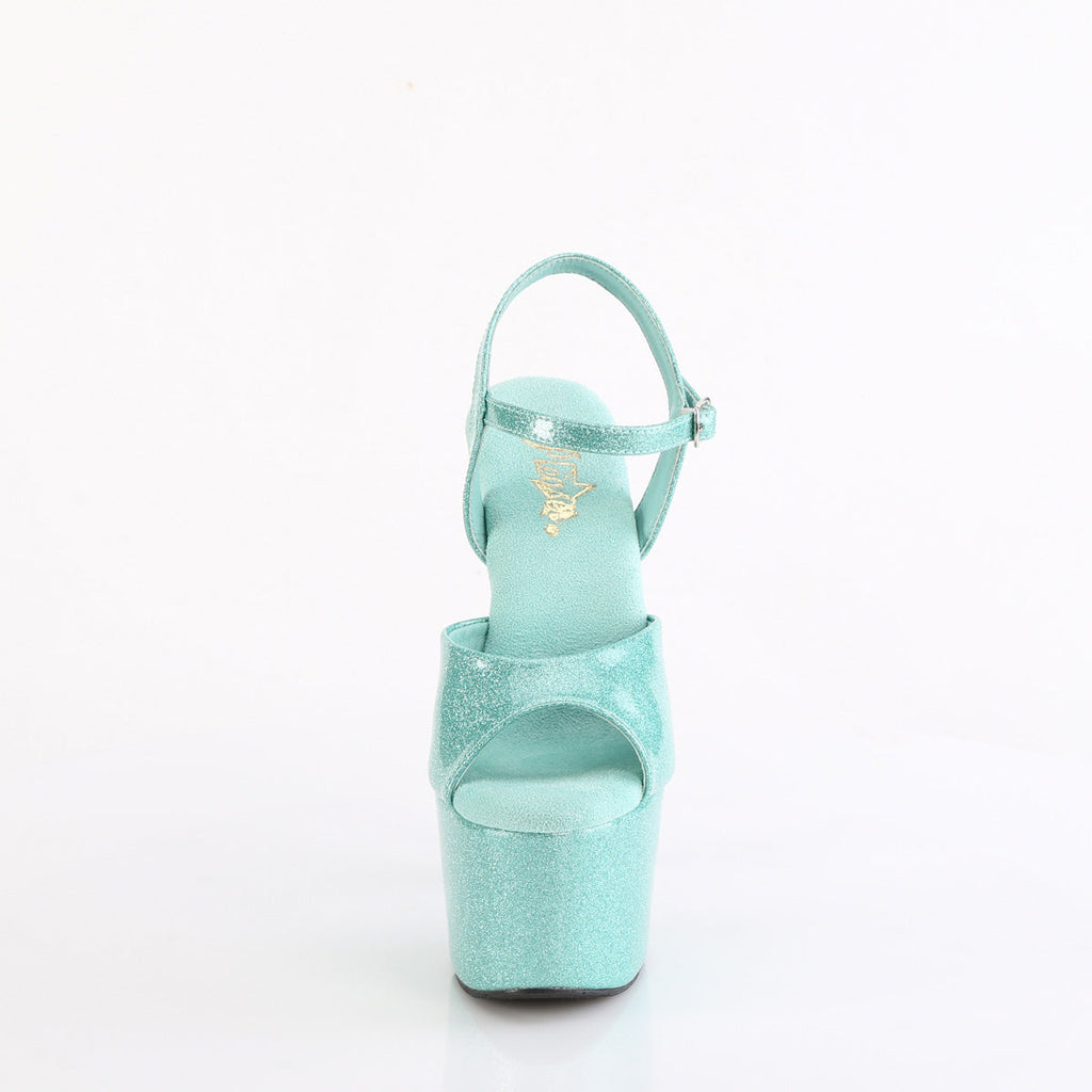 Pleaser   ADORE-709GP Aqua Glitter Pat/M