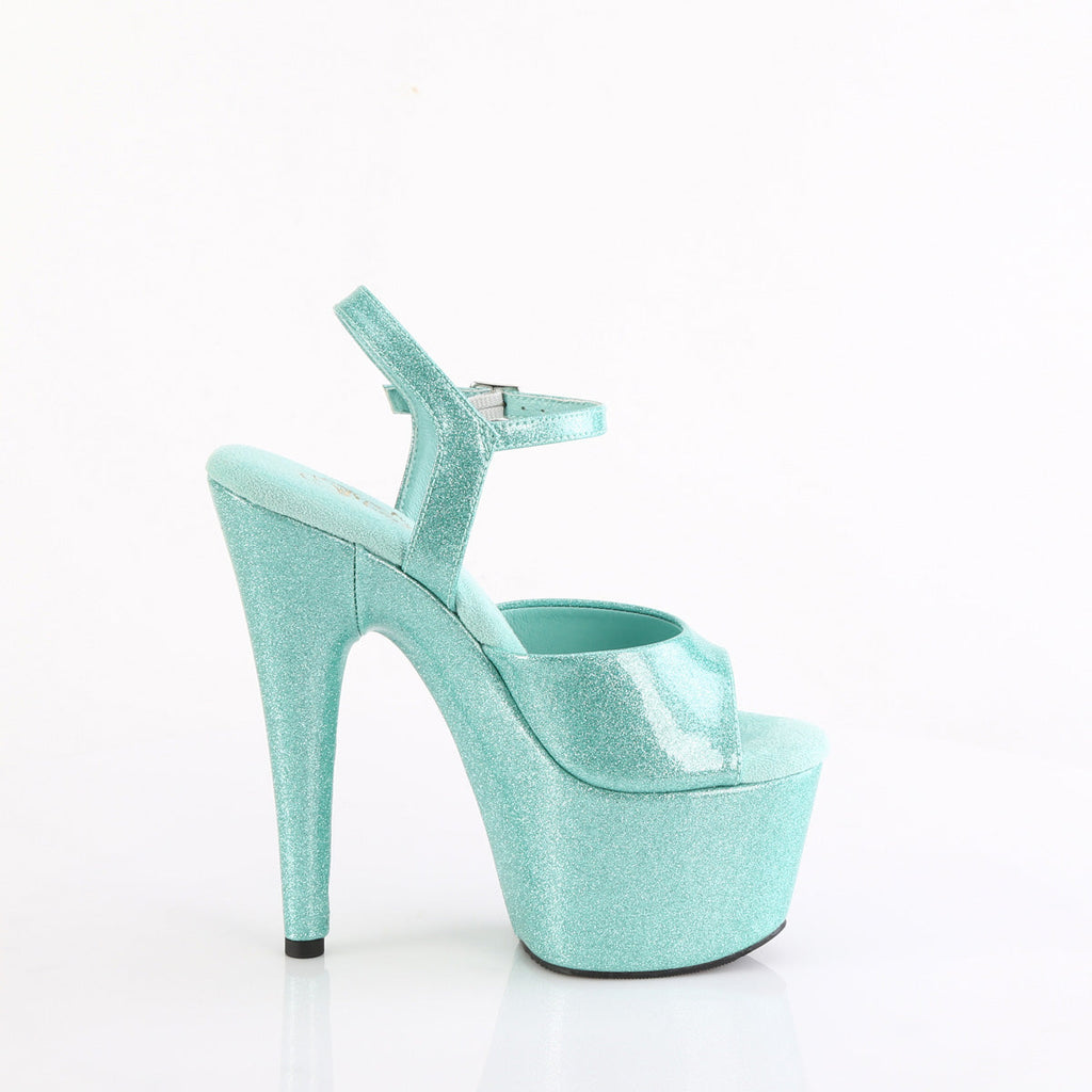 Pleaser Women's Platform Shoes ADORE-709GP Aqua Glitter Pat/M