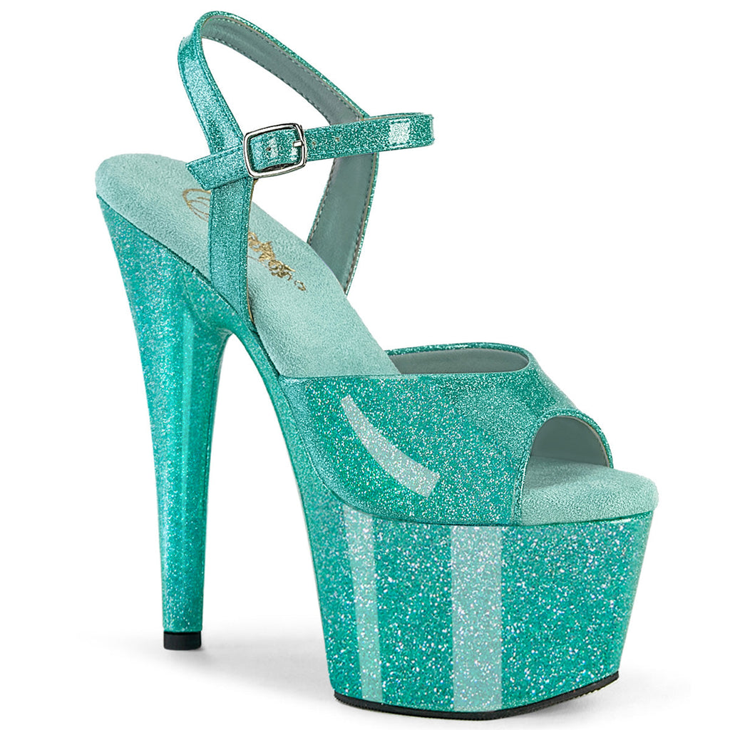 Pleaser   ADORE-709GP Aqua Glitter Pat/M