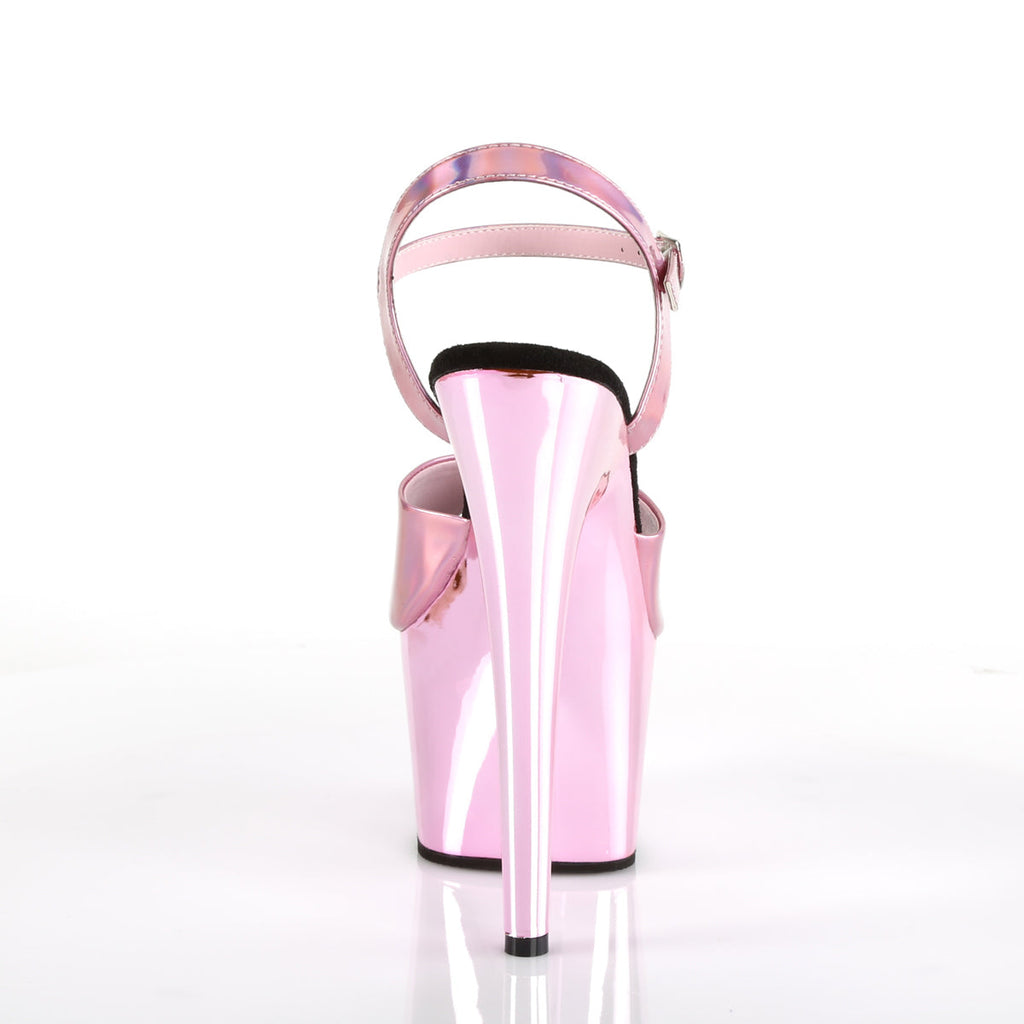 Pleaser Womens Sandals ADORE-709HGCH B. Pink Hologram/B. Pink Chrome
