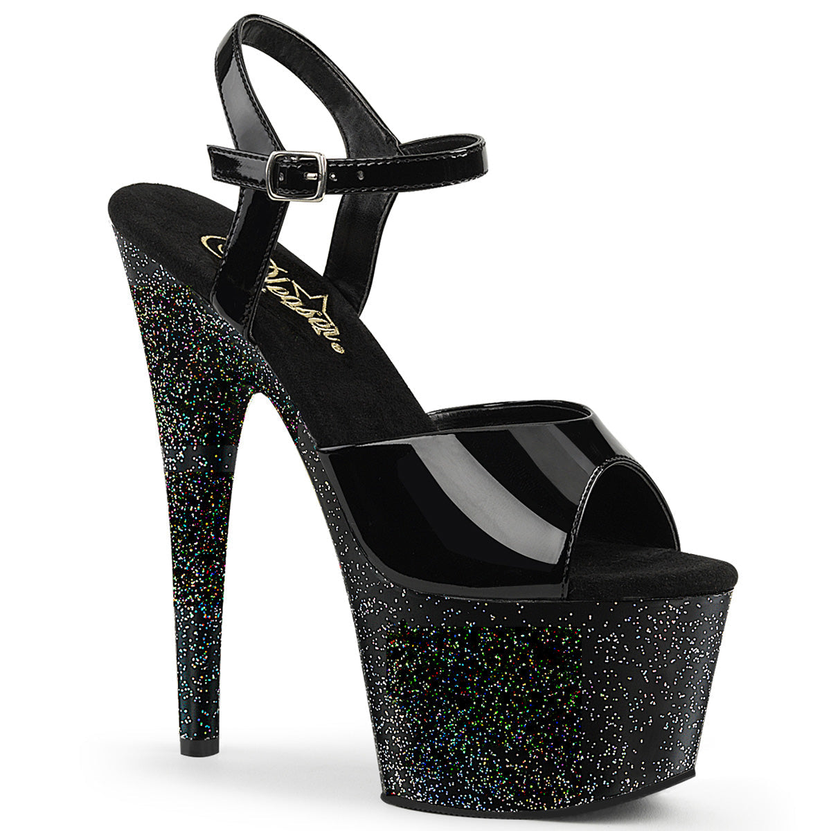 Pleaser Women's Platform Shoes ADORE-709MG Blk Pat/Blk