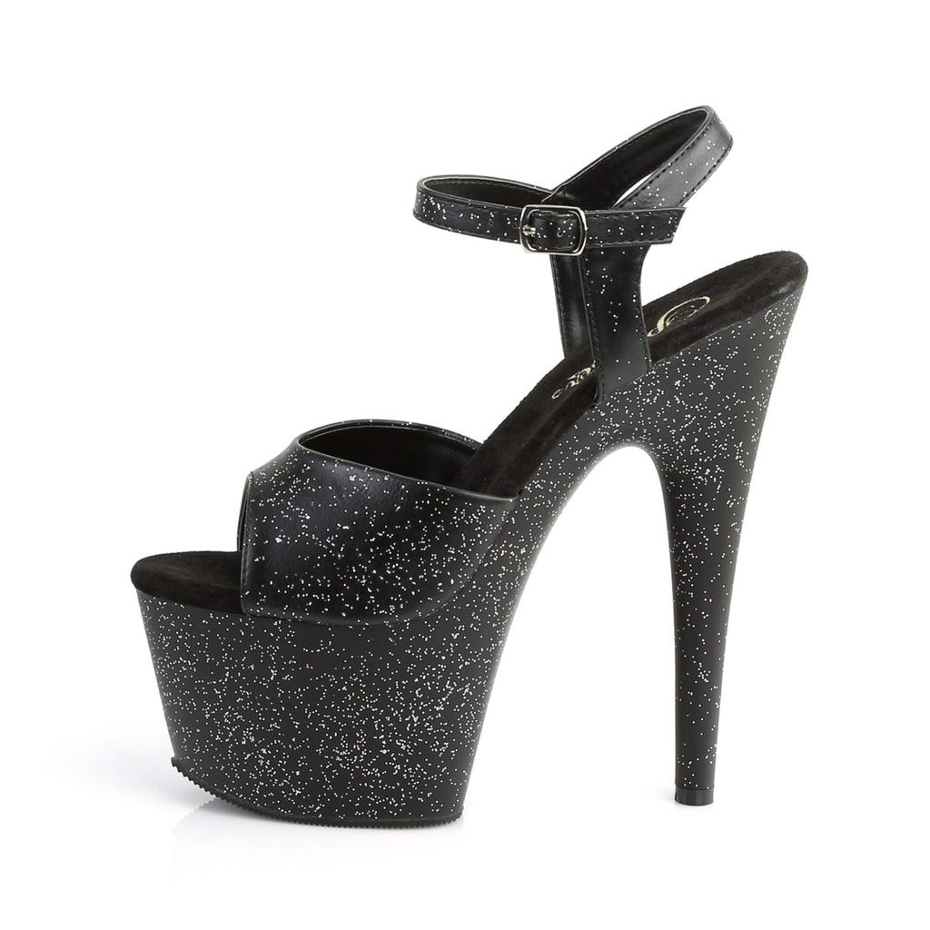 Pleaser Womens Sandals ADORE-709MMG Blk Faux Leather/Blk Matte