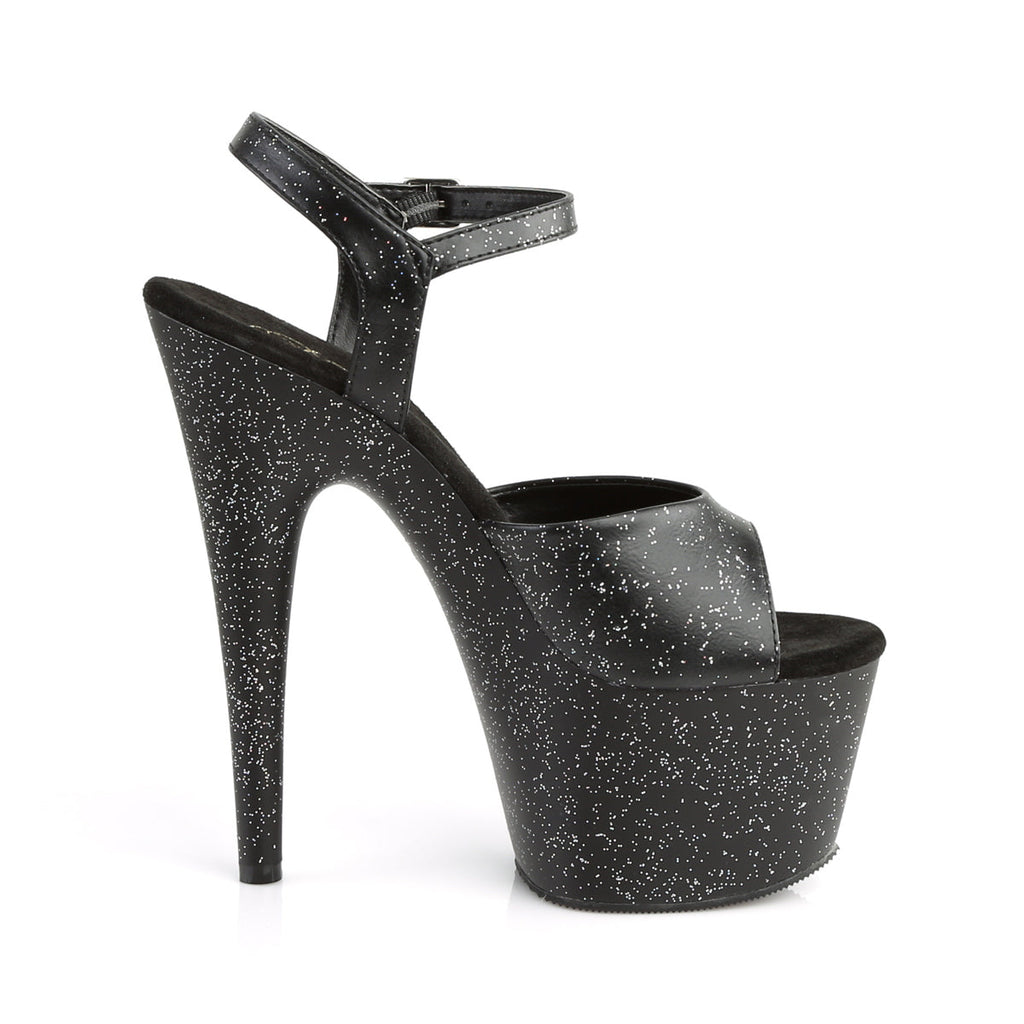 Pleaser Womens Sandals ADORE-709MMG Blk Faux Leather/Blk Matte