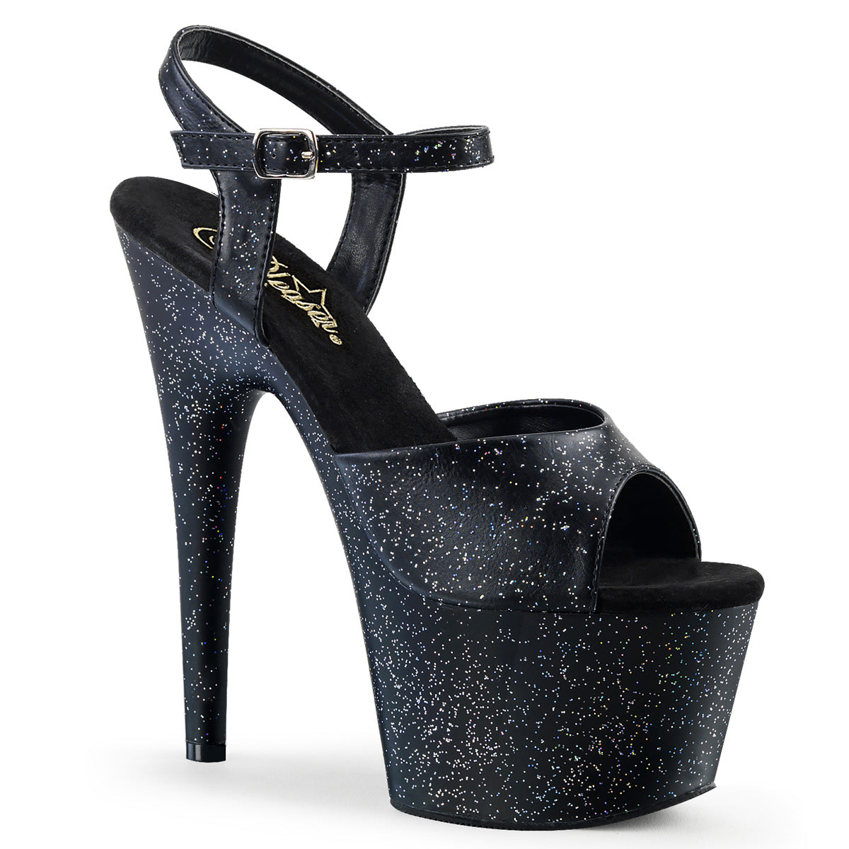 Pleaser Womens Sandals ADORE-709MMG Blk Faux Leather/Blk Matte