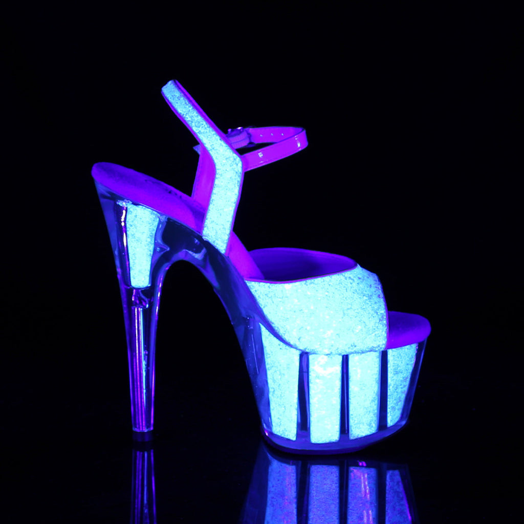 Pleaser Womens Sandals ADORE-710UVG Neon Opal Glitter/Neon Opal Glitter