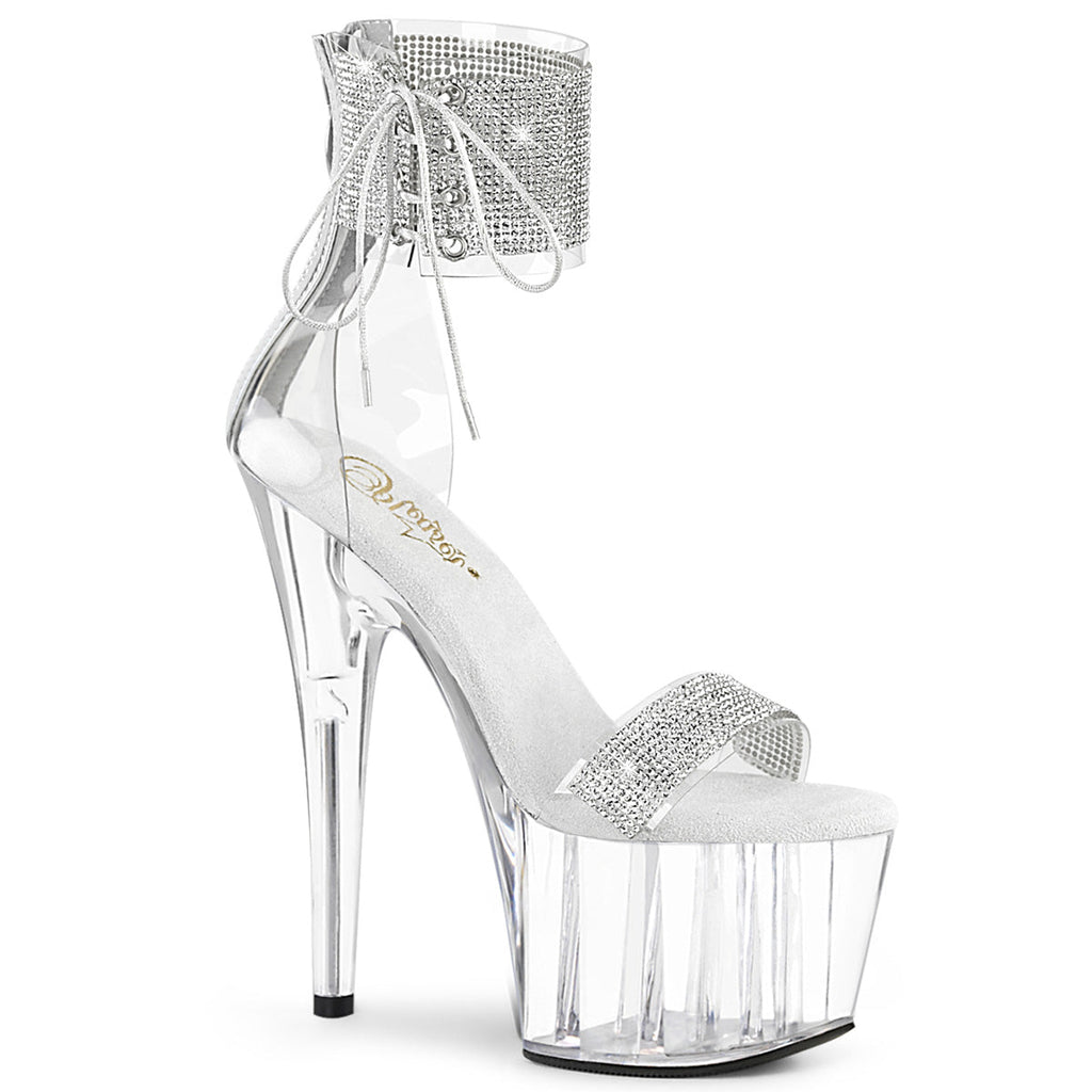 Pleaser Womens Sandals ADORE-727RS Clr-Slv/Clr