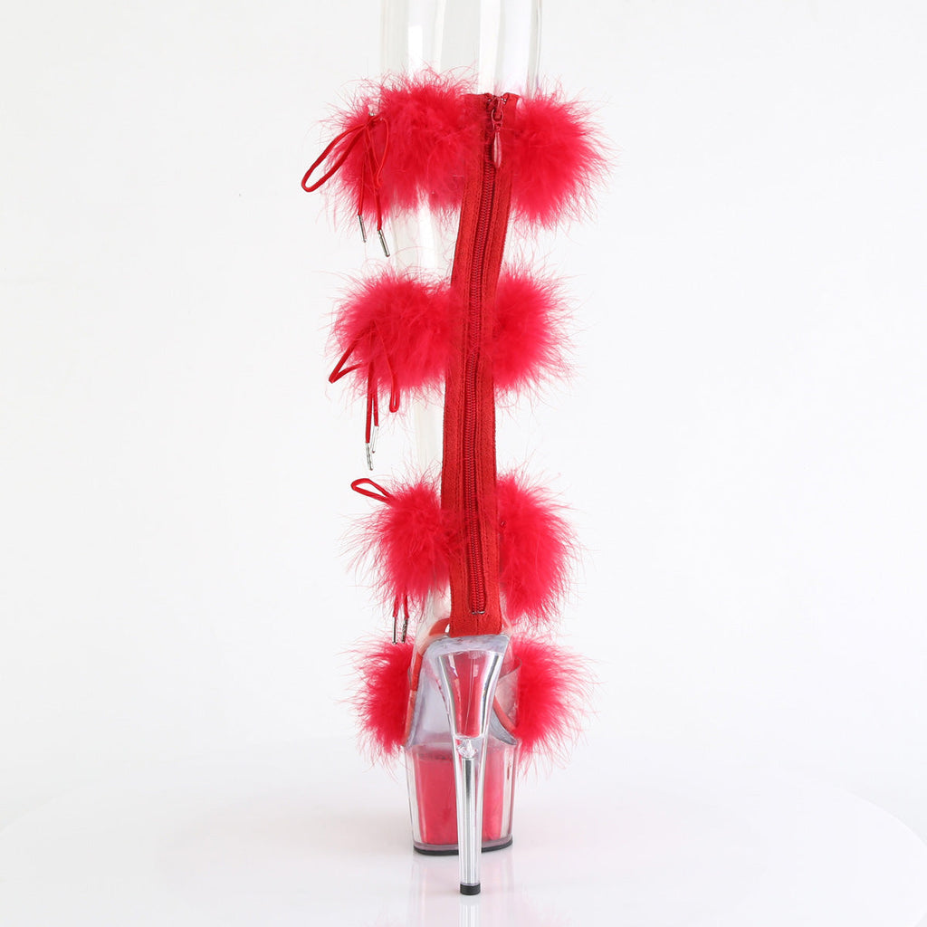 Pleaser   ADORE-728F Clr-Red Fur/M