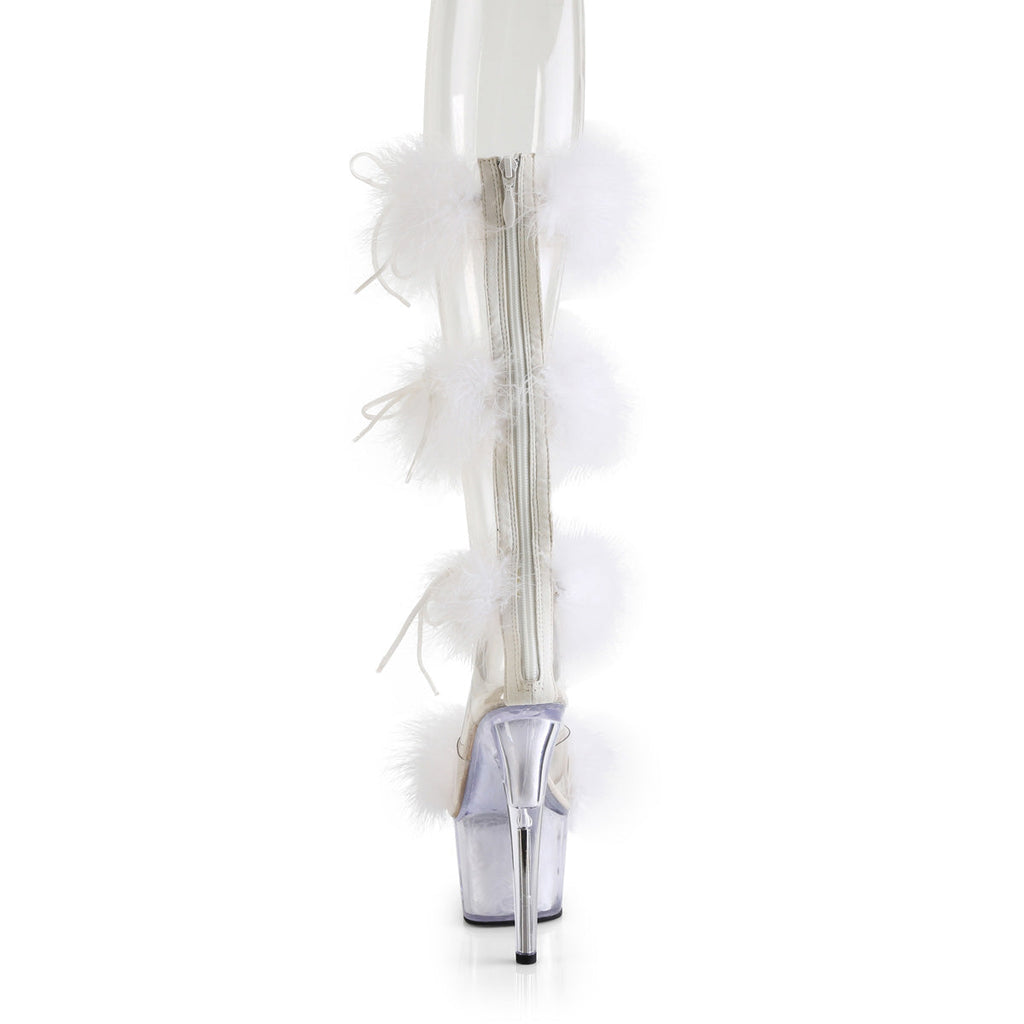 Pleaser   ADORE-728F Clr-Wht Fur/M