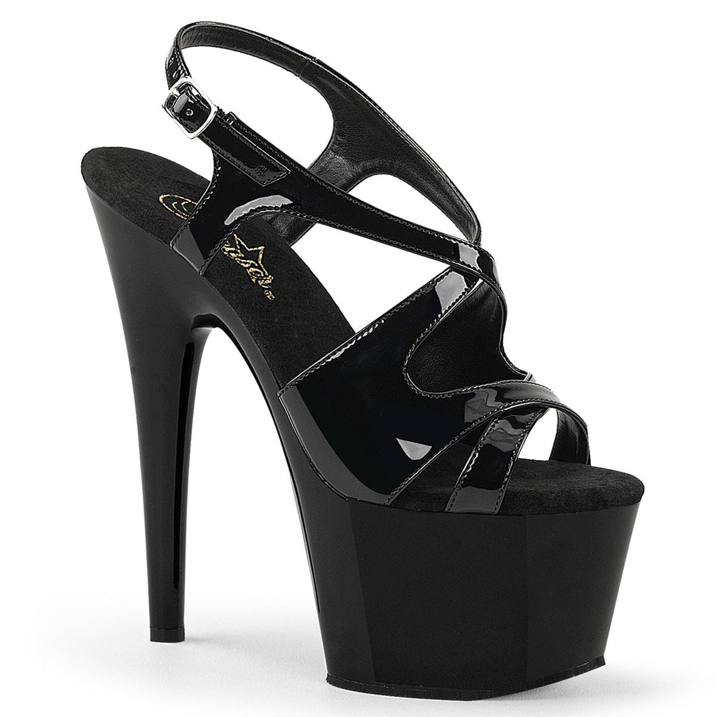 Pleaser Womens Sandals ADORE-730 Blk Pat/Blk