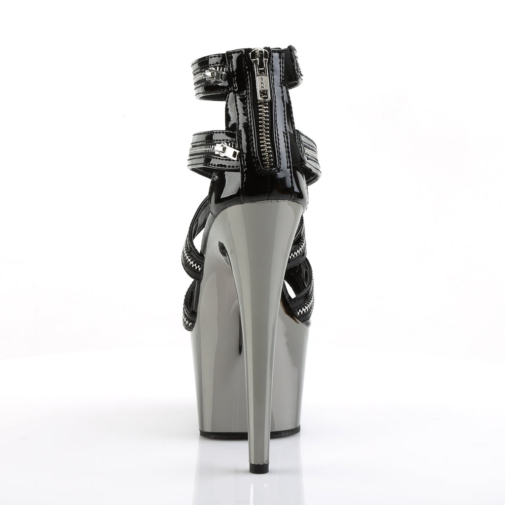 Pleaser Womens Sandals ADORE-767 Blk/Pewter Chrome