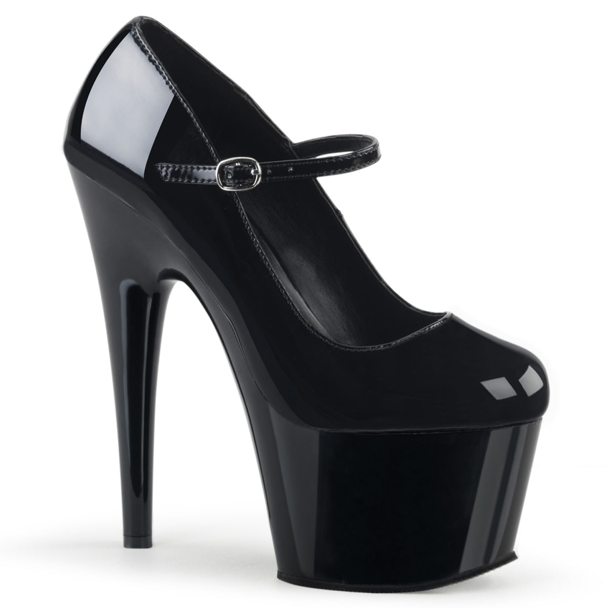 Pleaser Womens Sandals ADORE-787 Blk Pat/Blk