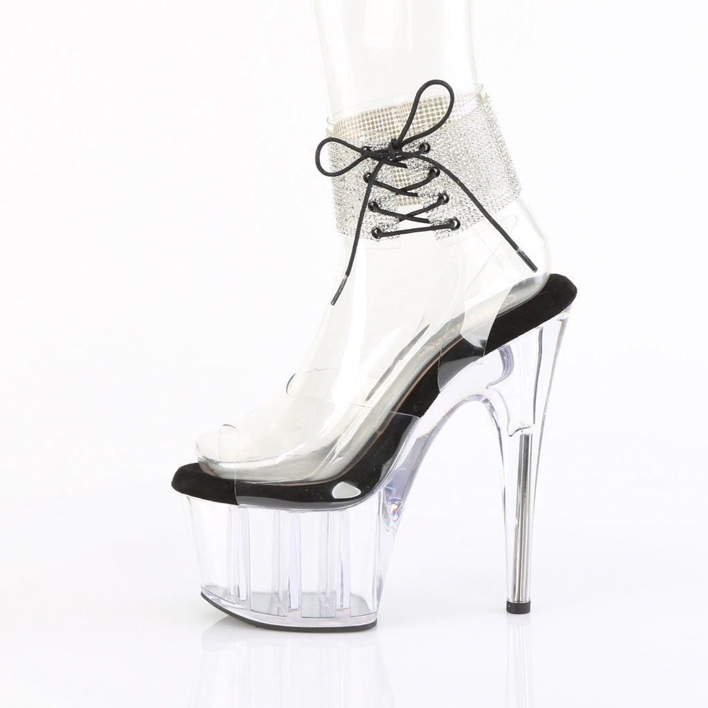 Pleaser Women's Platform Shoes ADORE-791-2RS Clr-Blk/Clr