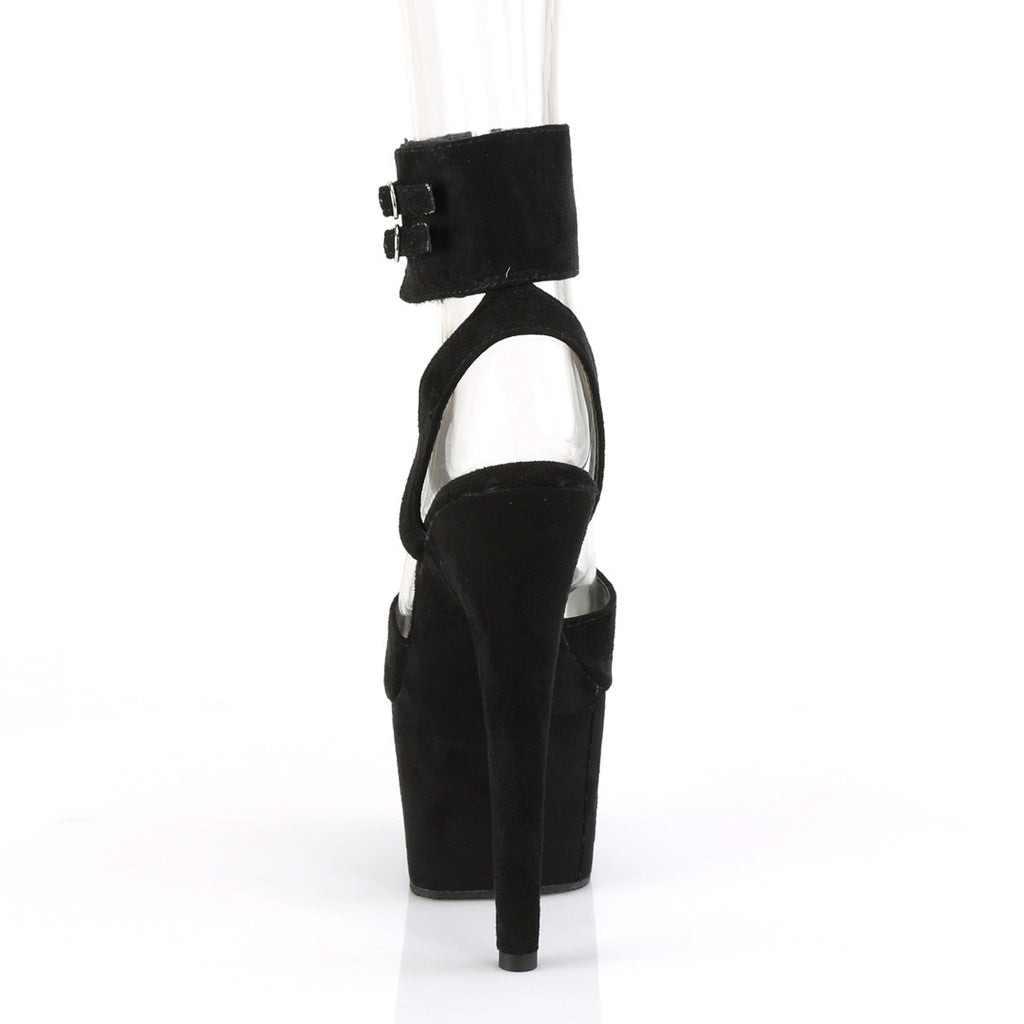 Pleaser Womens Sandals ADORE-791FS Blk Faux Suede/Blk Faux Suede