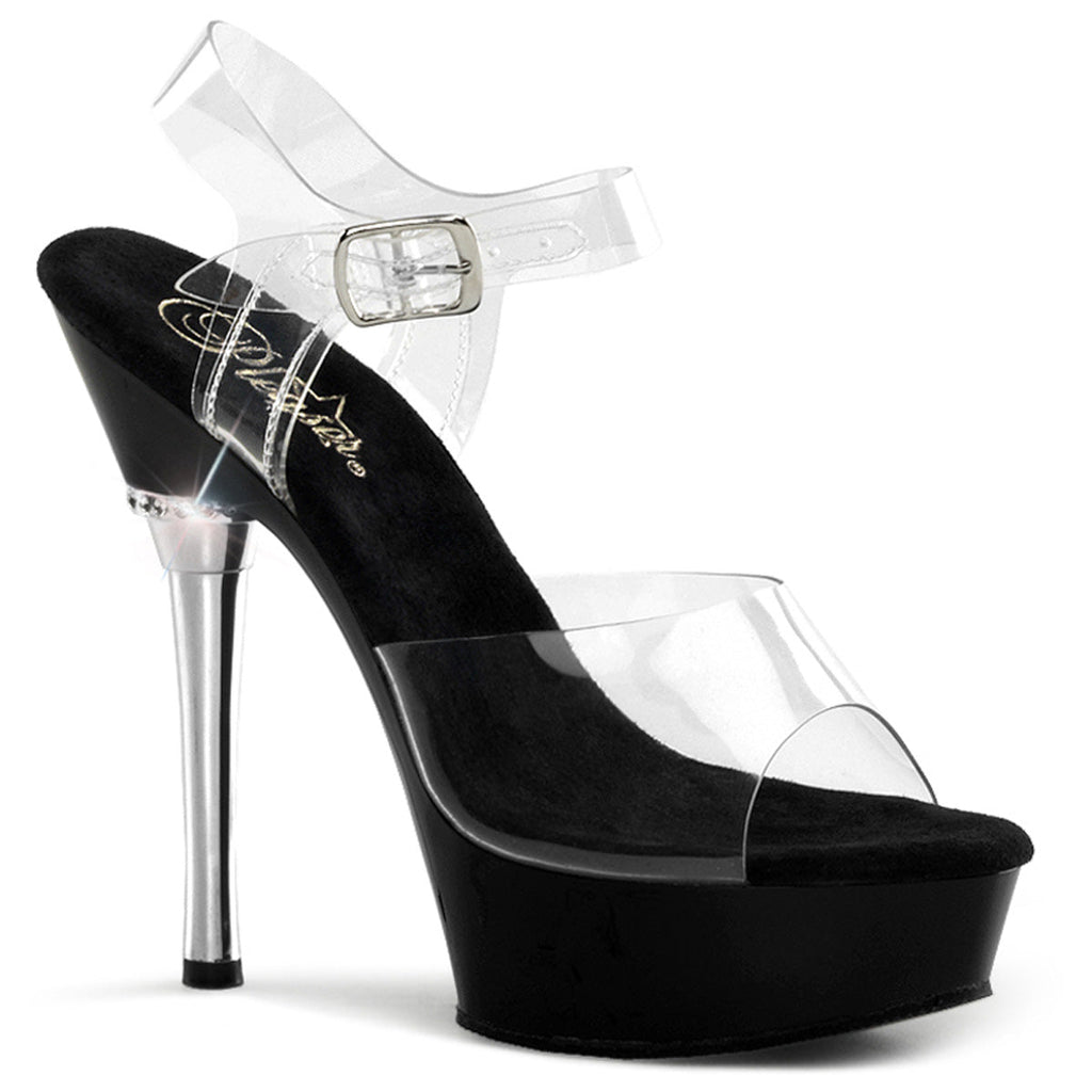 Pleaser Womens Sandals ALLURE-608 Clr/Blk