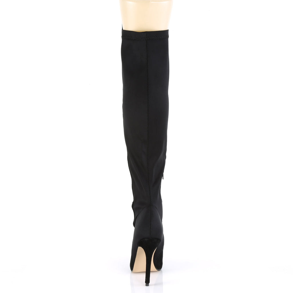 Pleaser Womens Boots AMUSE-2018 Blk Suede-Nylon