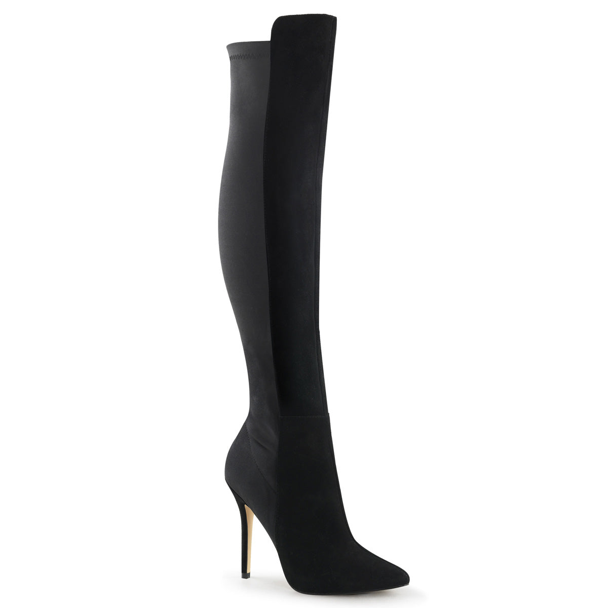 Pleaser Womens Boots AMUSE-2018 Blk Suede-Nylon