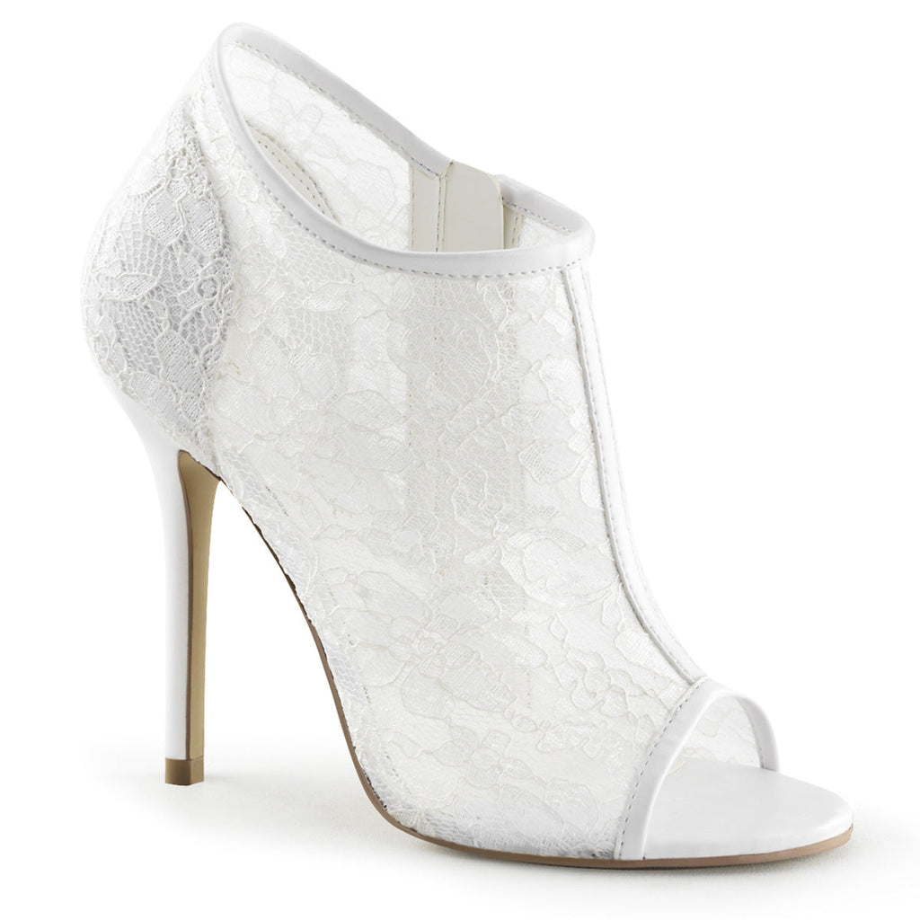 Fabulicious Womens Sandals AMUSE-56 Ivory Lace-Mesh