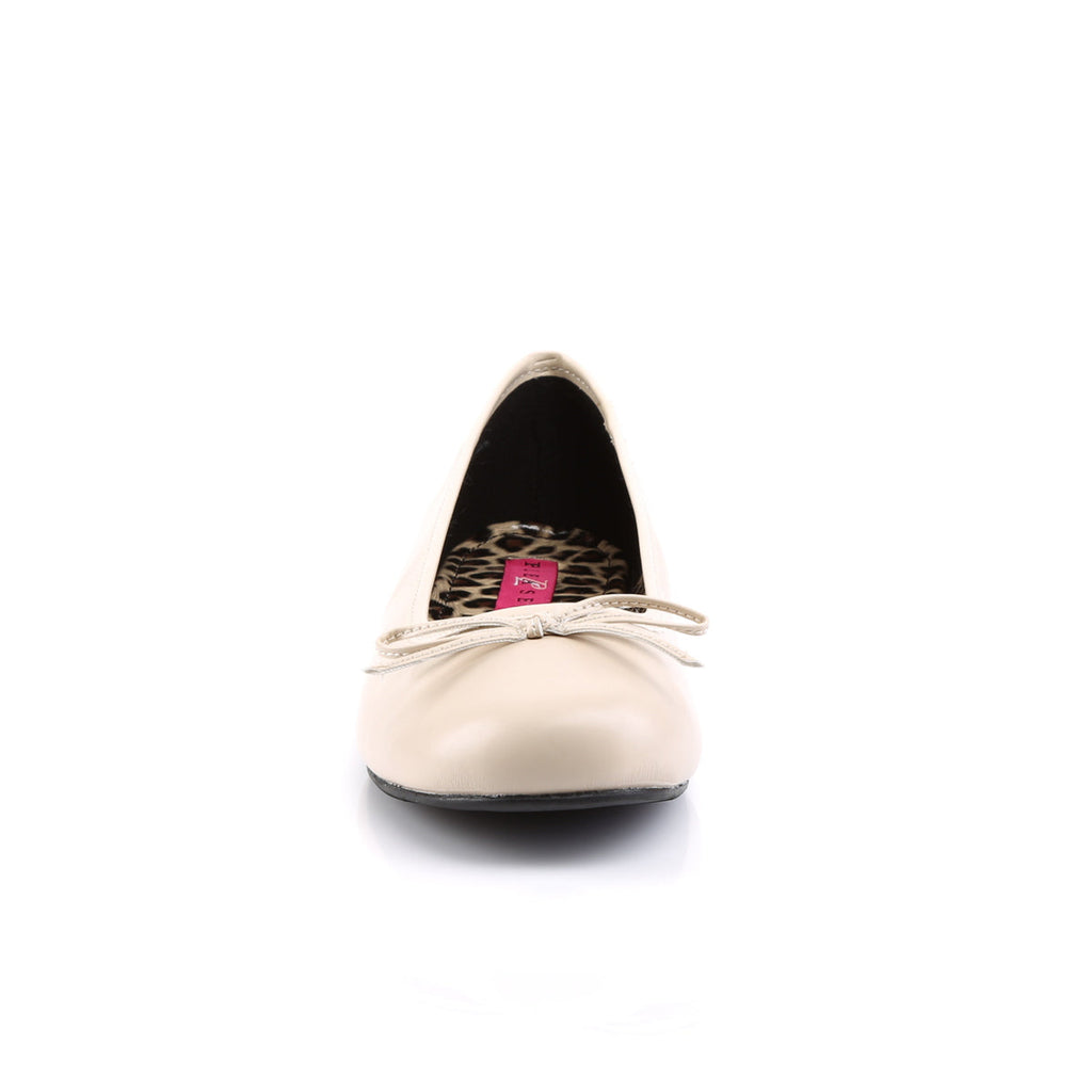 Pleaser Pink Label Womens Pumps ANNA-01 Cream Faux Leather