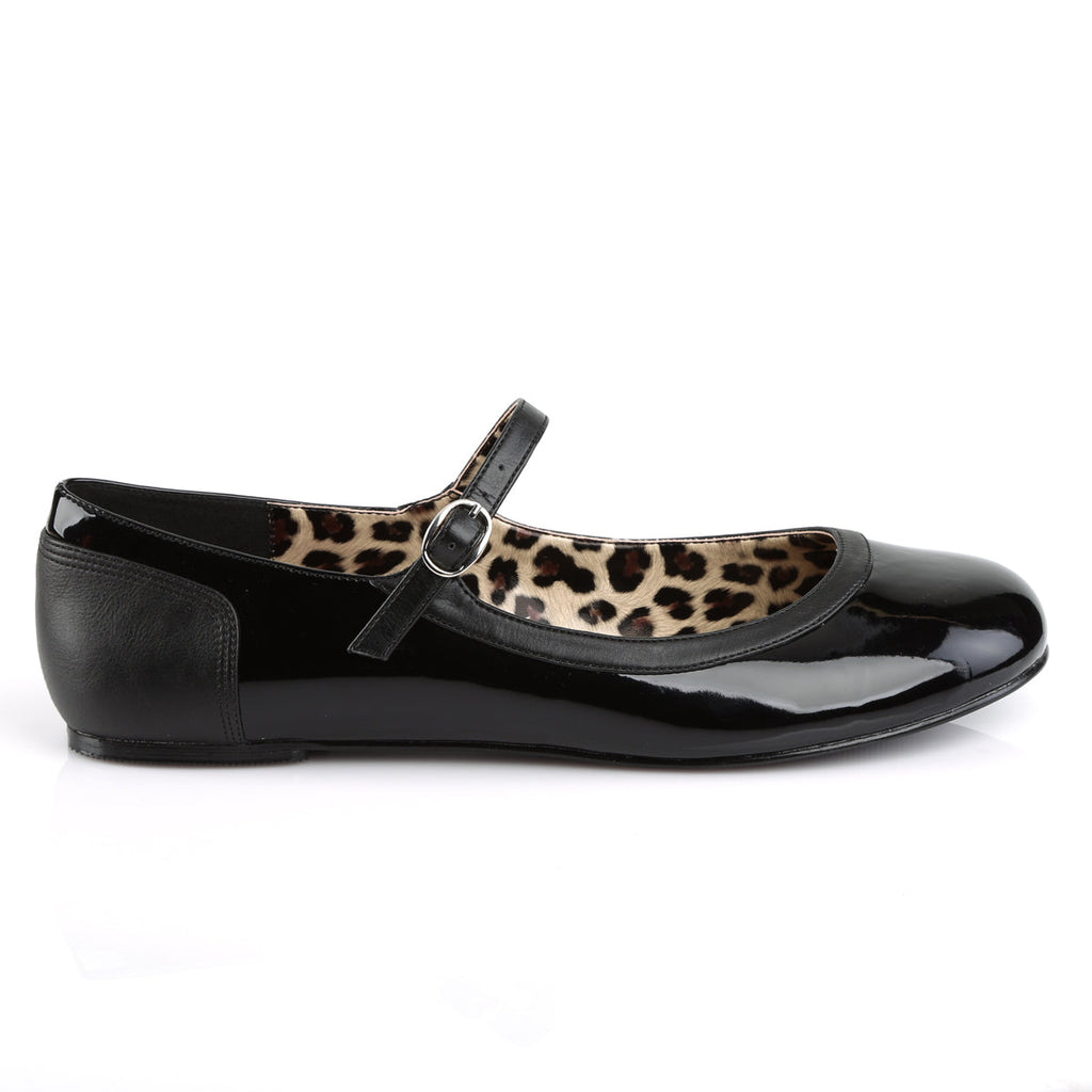 Pleaser Pink Label Womens Pumps ANNA-02 Blk Pat-Faux Leather