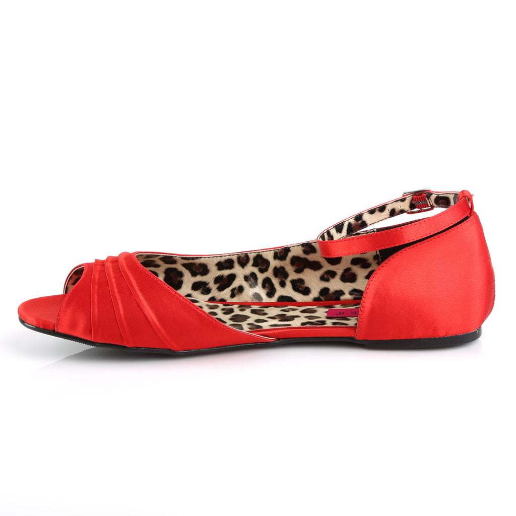 Pleaser Pink Label Womens Pumps ANNA-03 Red Satin