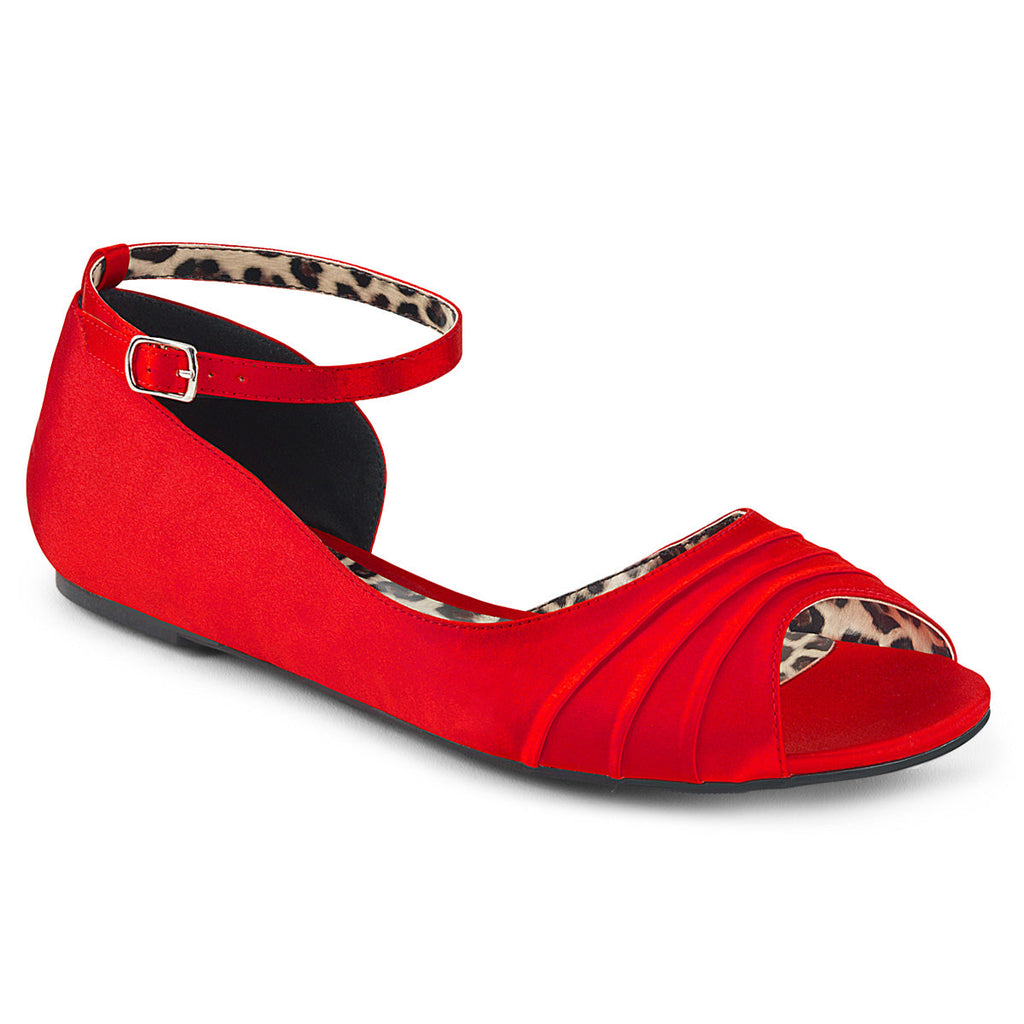 Pleaser Pink Label Womens Pumps ANNA-03 Red Satin