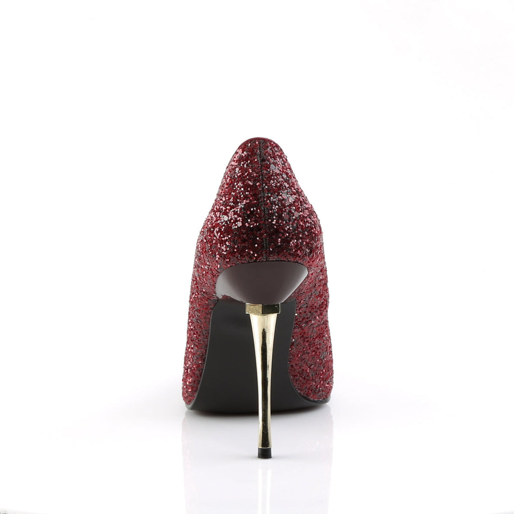 Pleaser Womens Pumps APPEAL-20G Burgundy Gltr Pu